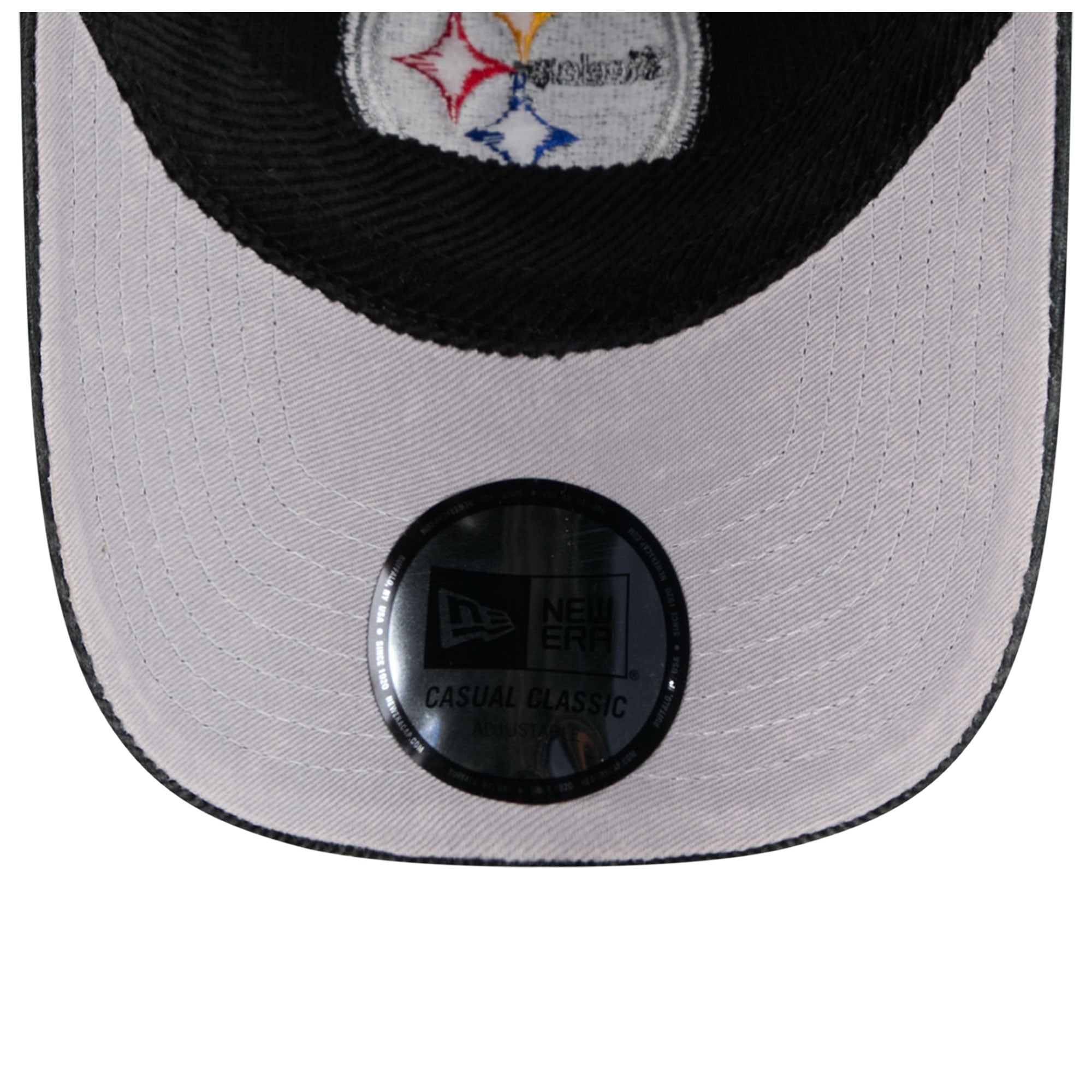 Casquette New Era noire Pittsburgh Steelers en velours côtelé pour homme, style classique décontracté et ajustable