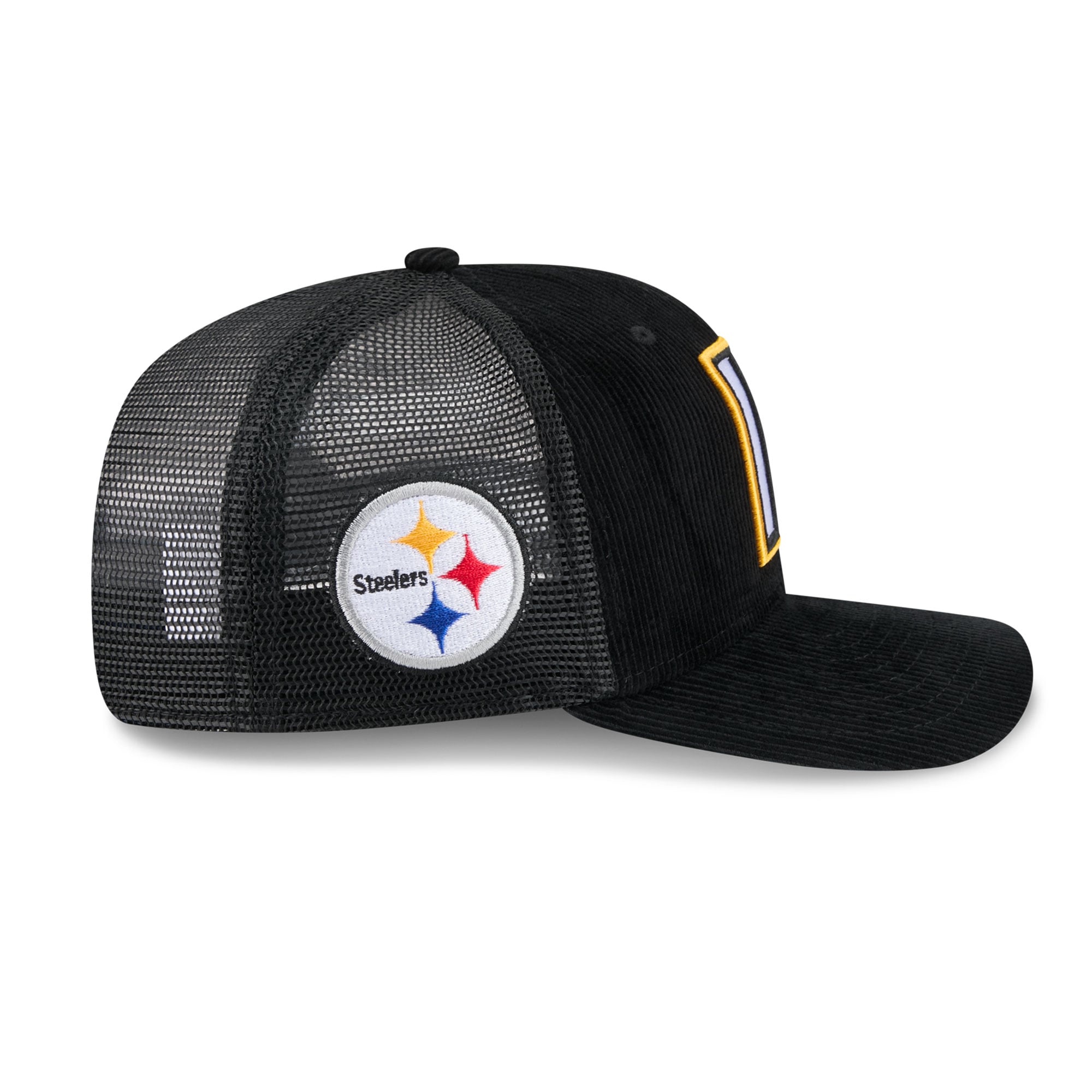Men's New Era Black Pittsburgh Steelers Deceptor 9SEVENTY Adjustable Hat