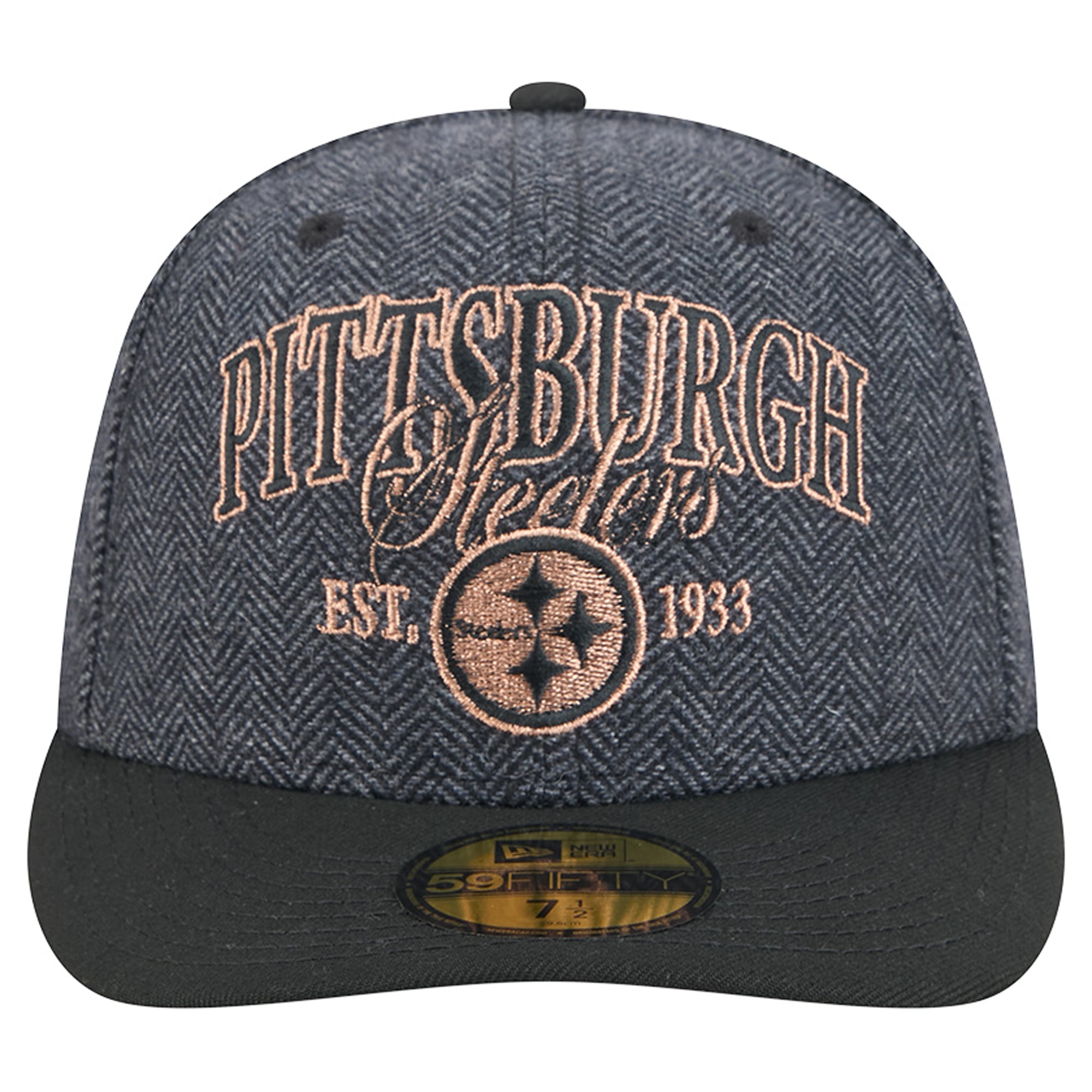 Casquette ajustée New Era 59FIFTY Pittsburgh Steelers noire pour homme