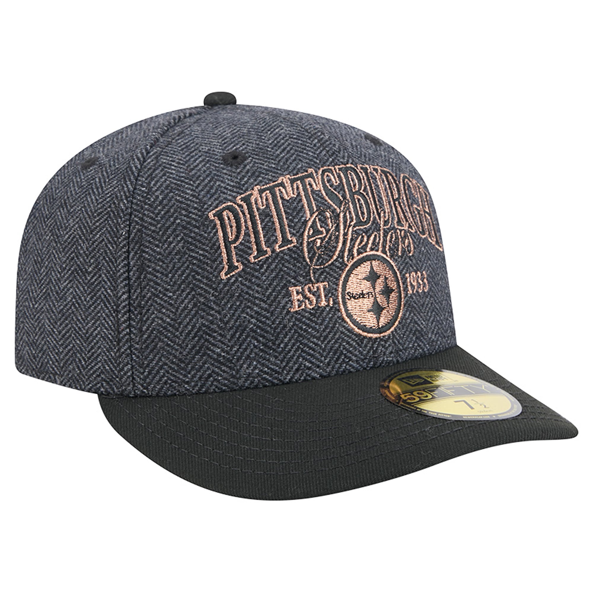 Casquette ajustée New Era 59FIFTY Pittsburgh Steelers noire pour homme