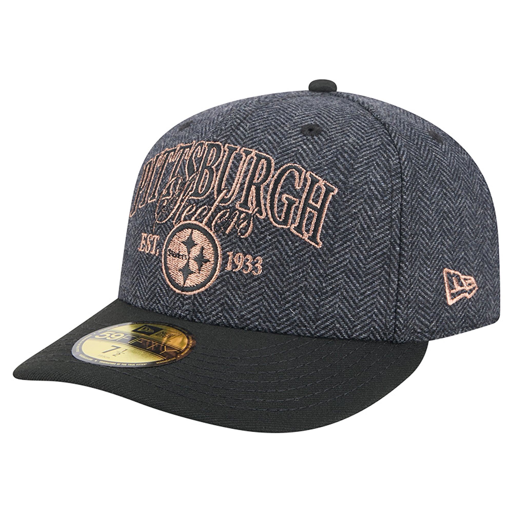 Casquette ajustée New Era 59FIFTY Pittsburgh Steelers noire pour homme