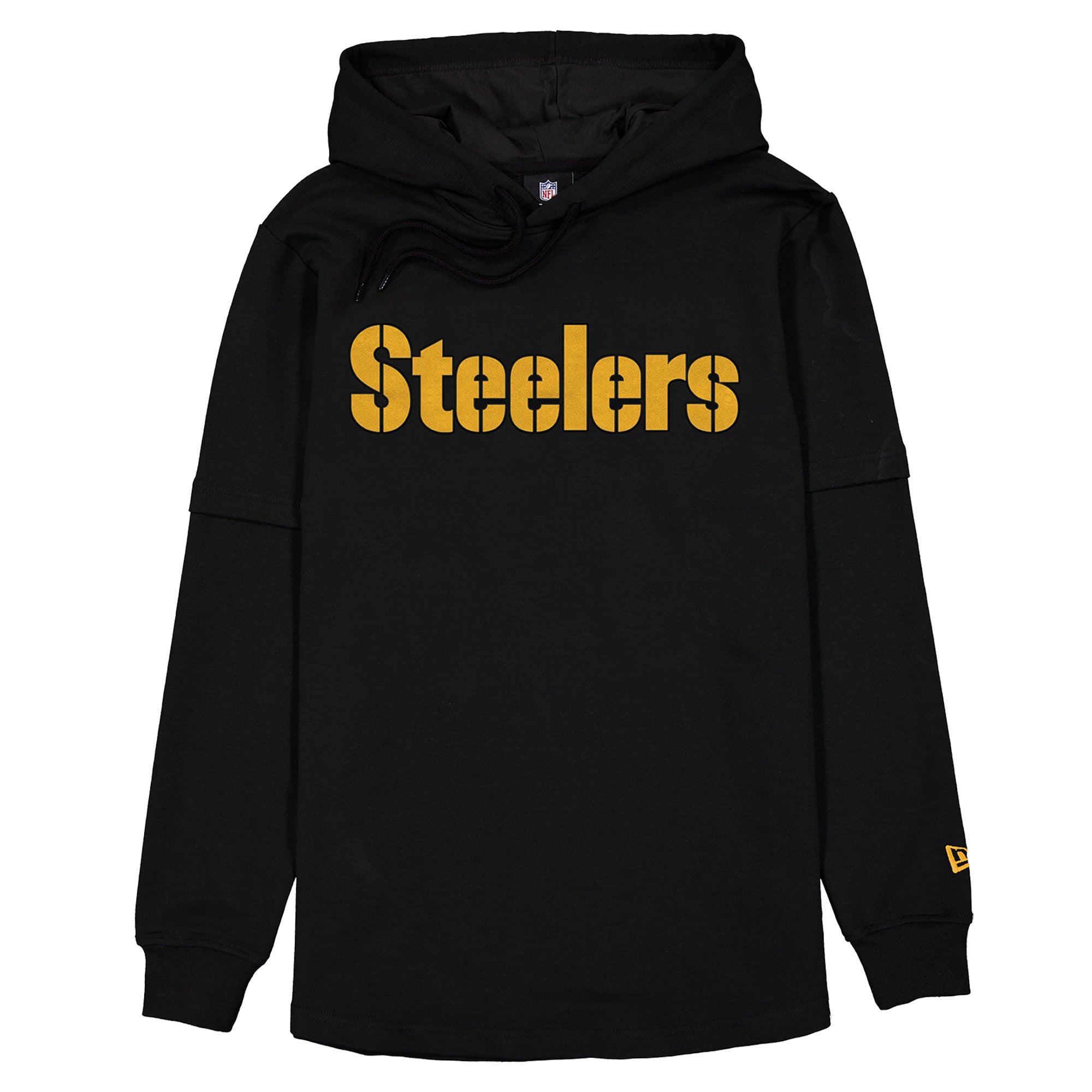 Men's New Era Black Pittsburgh Steelers Functional Fandom Twofer Hoodie
