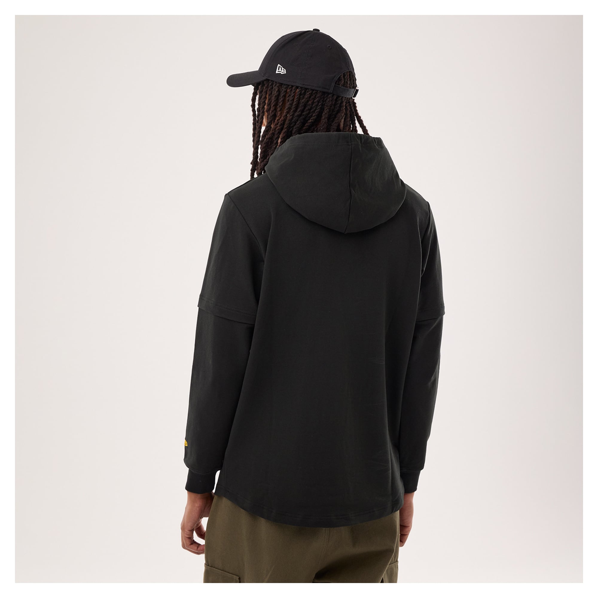 Men's New Era Black Pittsburgh Steelers Functional Fandom Twofer Hoodie
