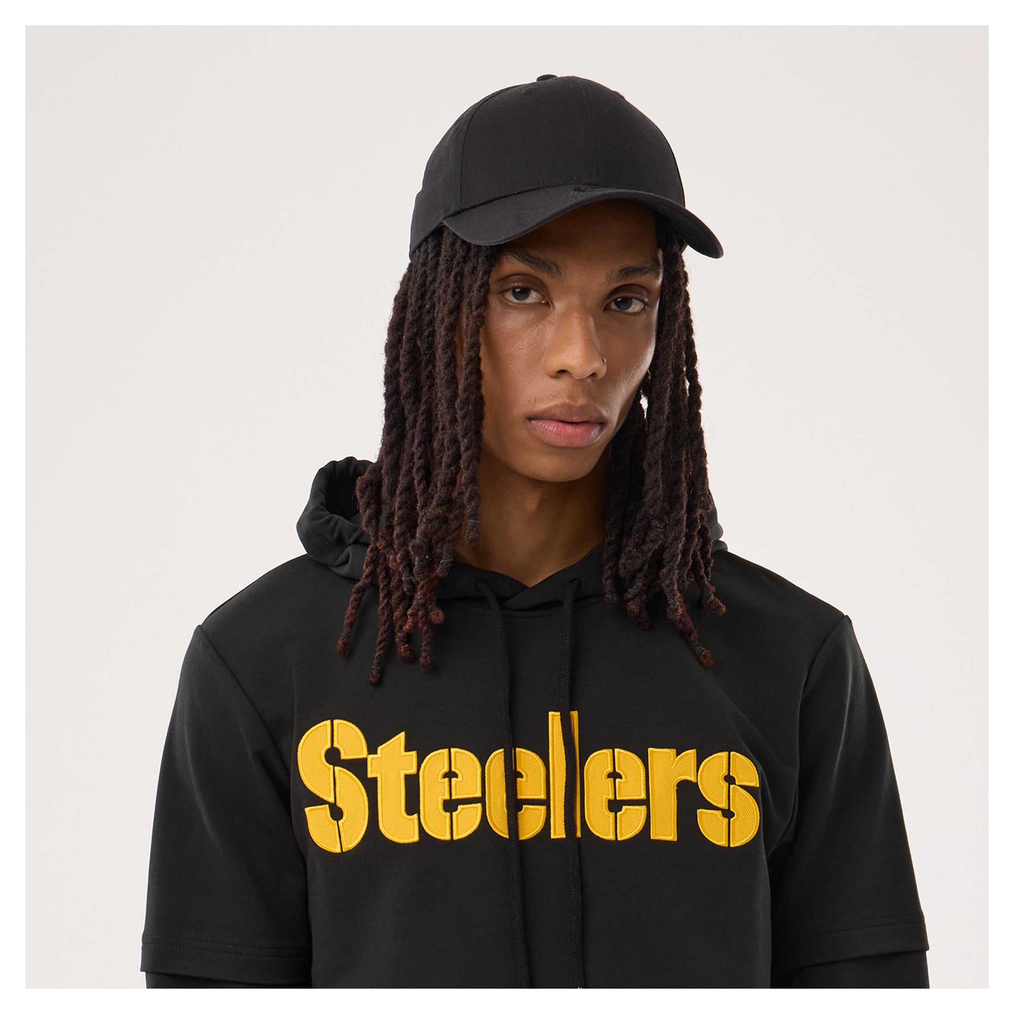 Men's New Era Black Pittsburgh Steelers Functional Fandom Twofer Hoodie