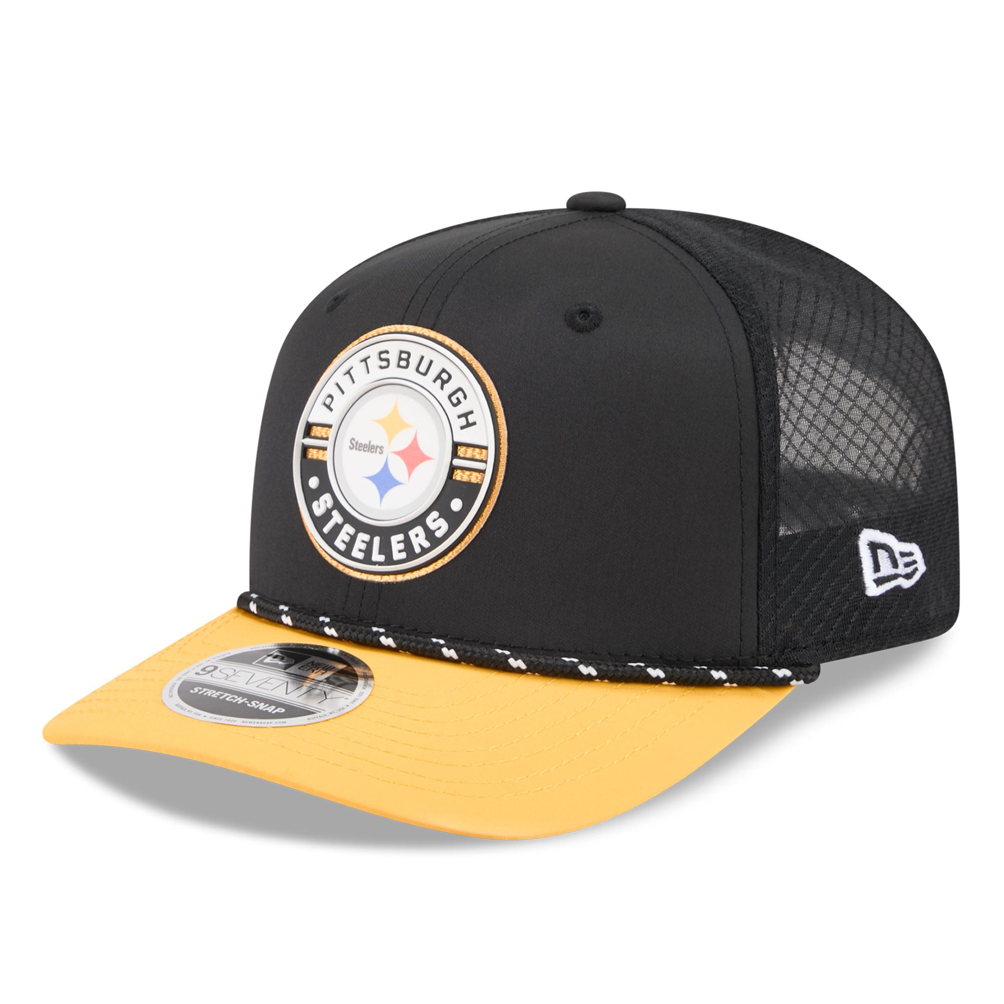 Casquette ajustable New Era noire Pittsburgh Steelers Game 9SEVENTY pour homme