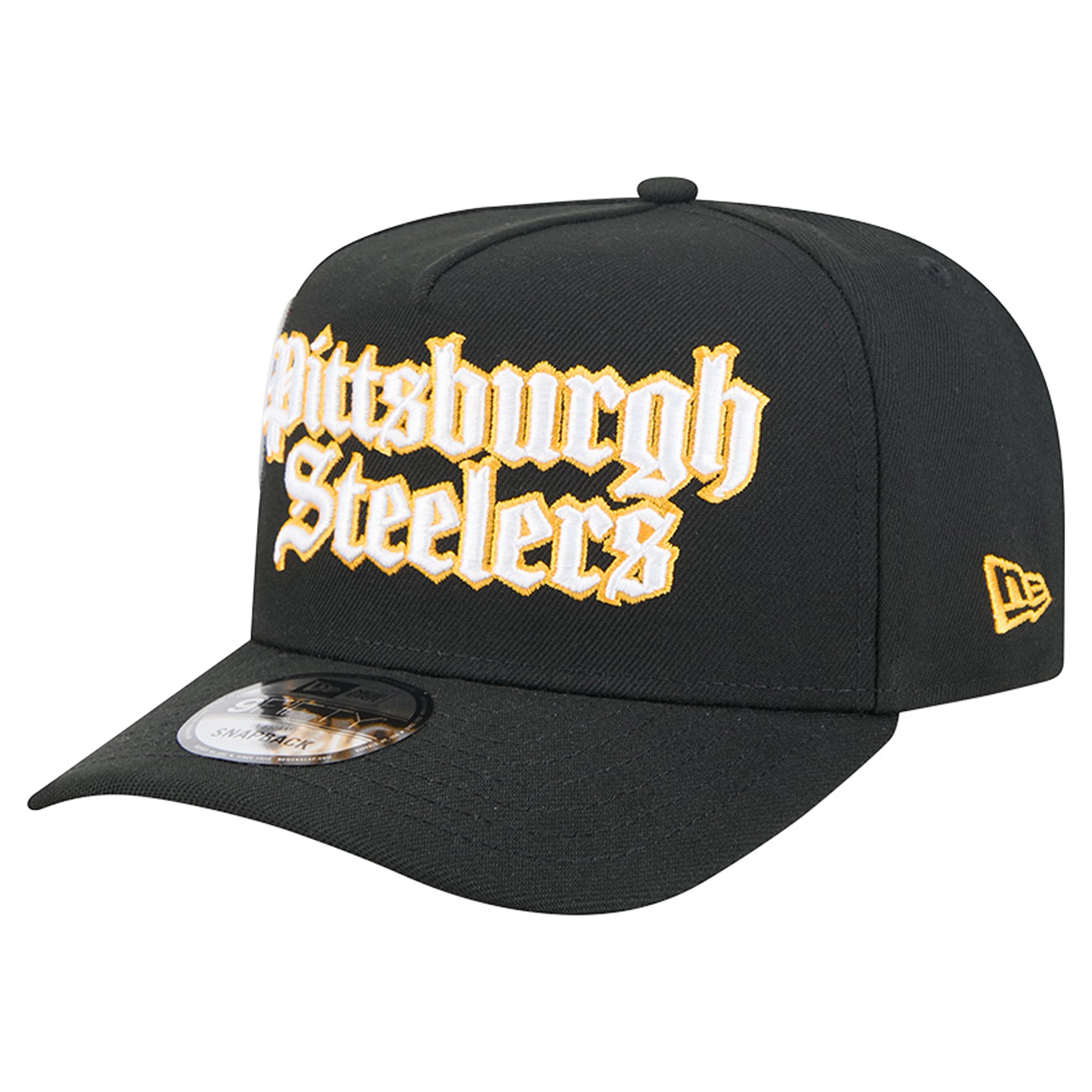 Men's New Era Black Pittsburgh Steelers Proud A-Frame 9FIFTY Snapback Hat