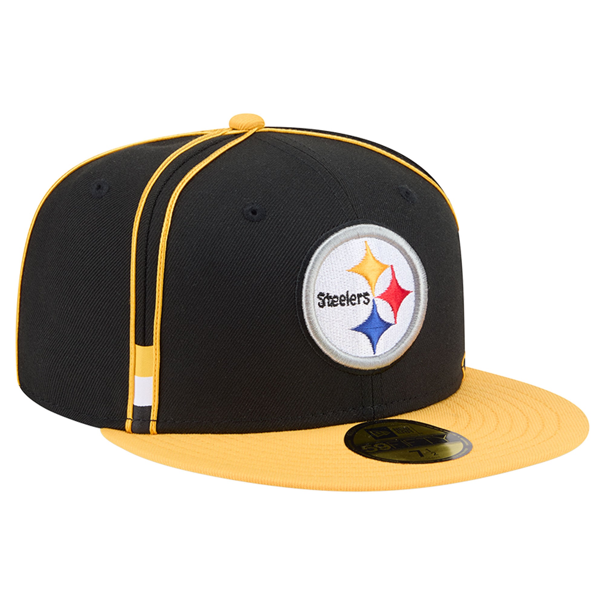 Men's New Era Black Pittsburgh Steelers Soutache 59FIFTY Fitted Hat