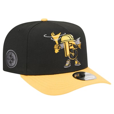 Pittsburgh Steelers New Era Cartoon A-Frame 9FIFTY Snapback - Black/Gold