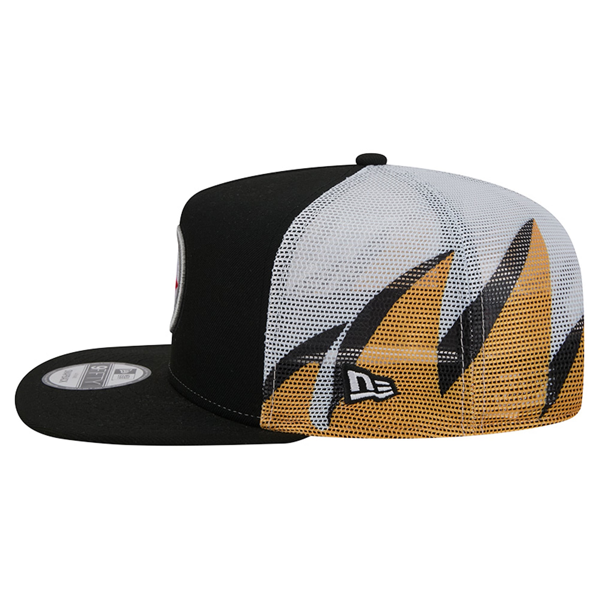 Casquette trucker New Era 9FIFTY Snapback noire et dorée Pittsburgh Steelers pour homme