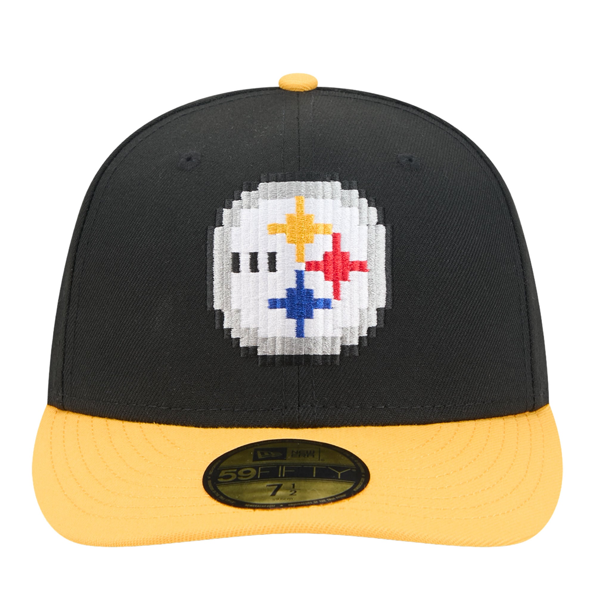 Men's New Era Black/Gold Pittsburgh Steelers Pixel Curved 59FIFTY Fitted Hat