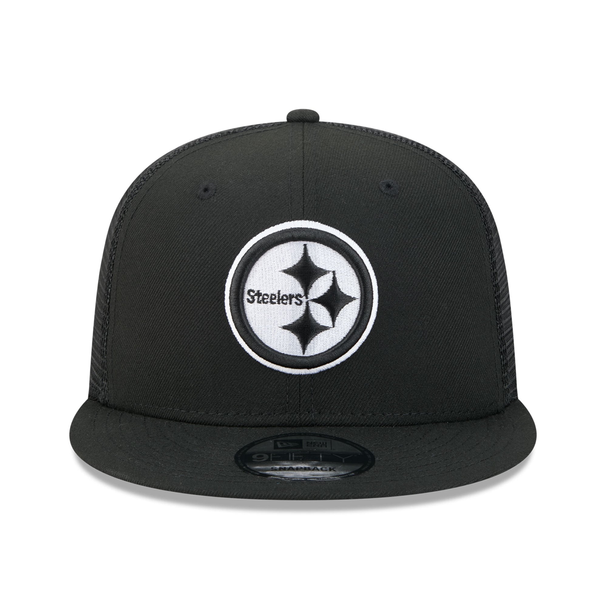 Casquette trucker New Era 9FIFTY noire et blanche Pittsburgh Steelers pour homme