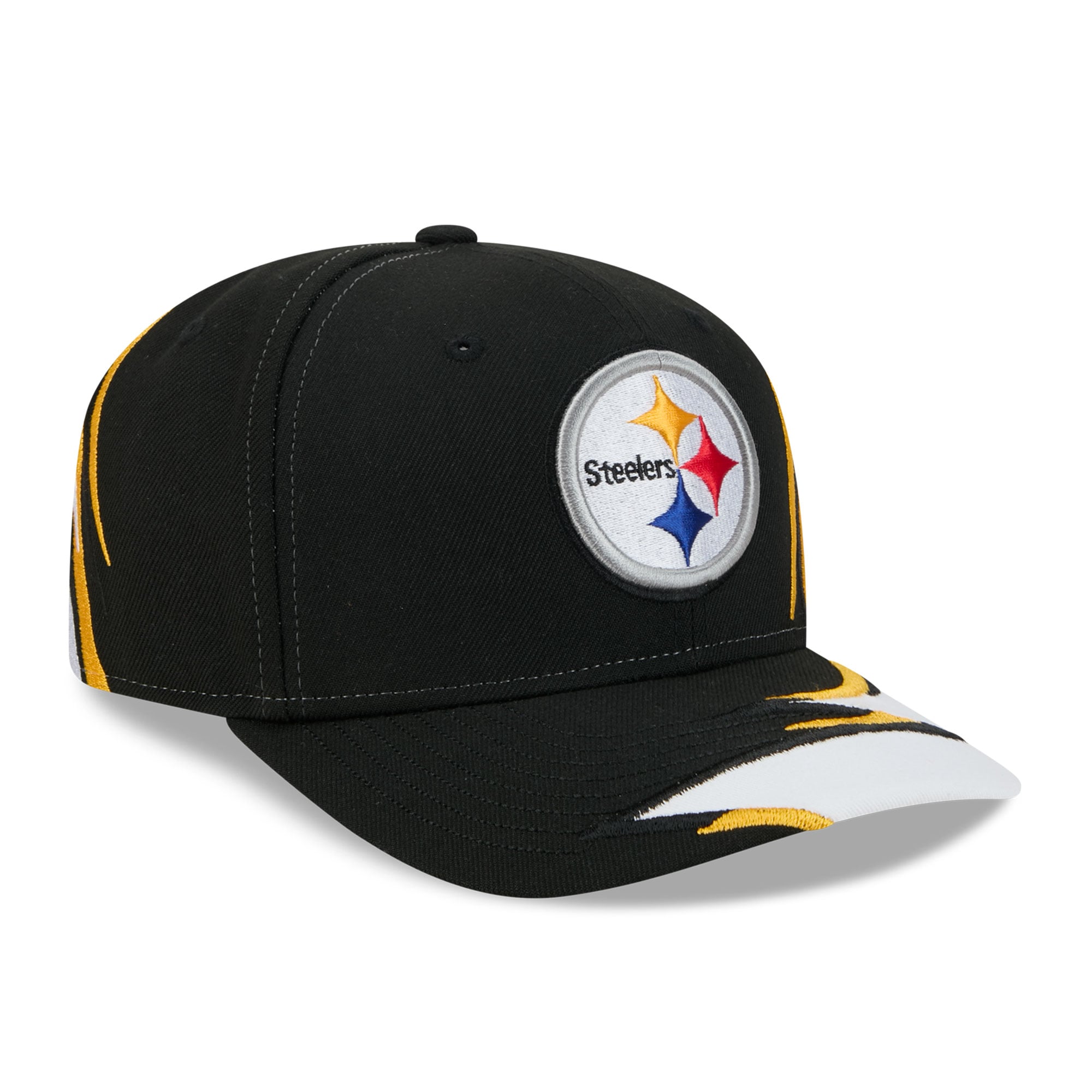 Casquette ajustable New Era noire et blanche Pittsburgh Steelers 9SEVENTY pour homme