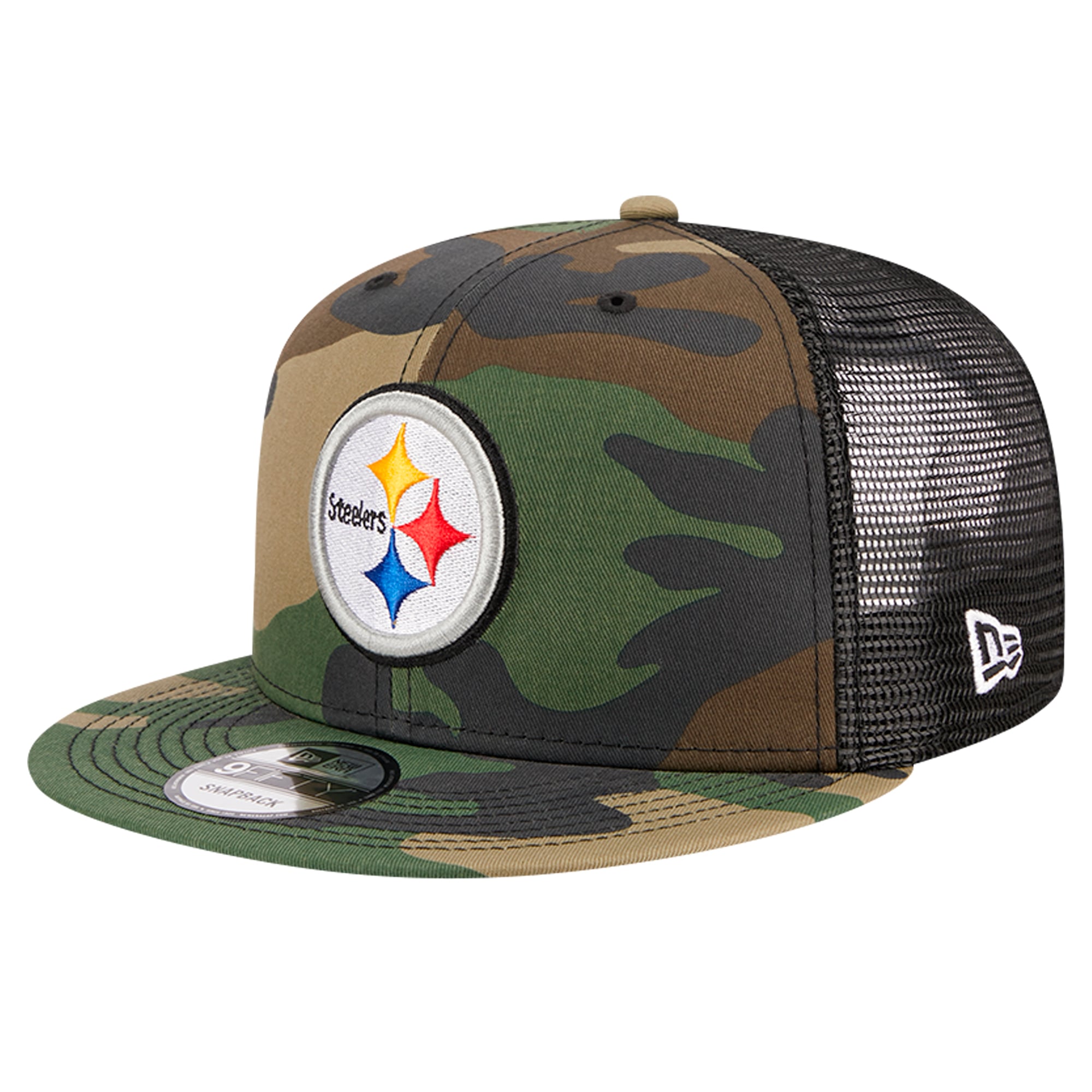 Casquette à visière rabattable 9FIFTY à motif camouflage des Pittsburgh Steelers de New Era pour homme