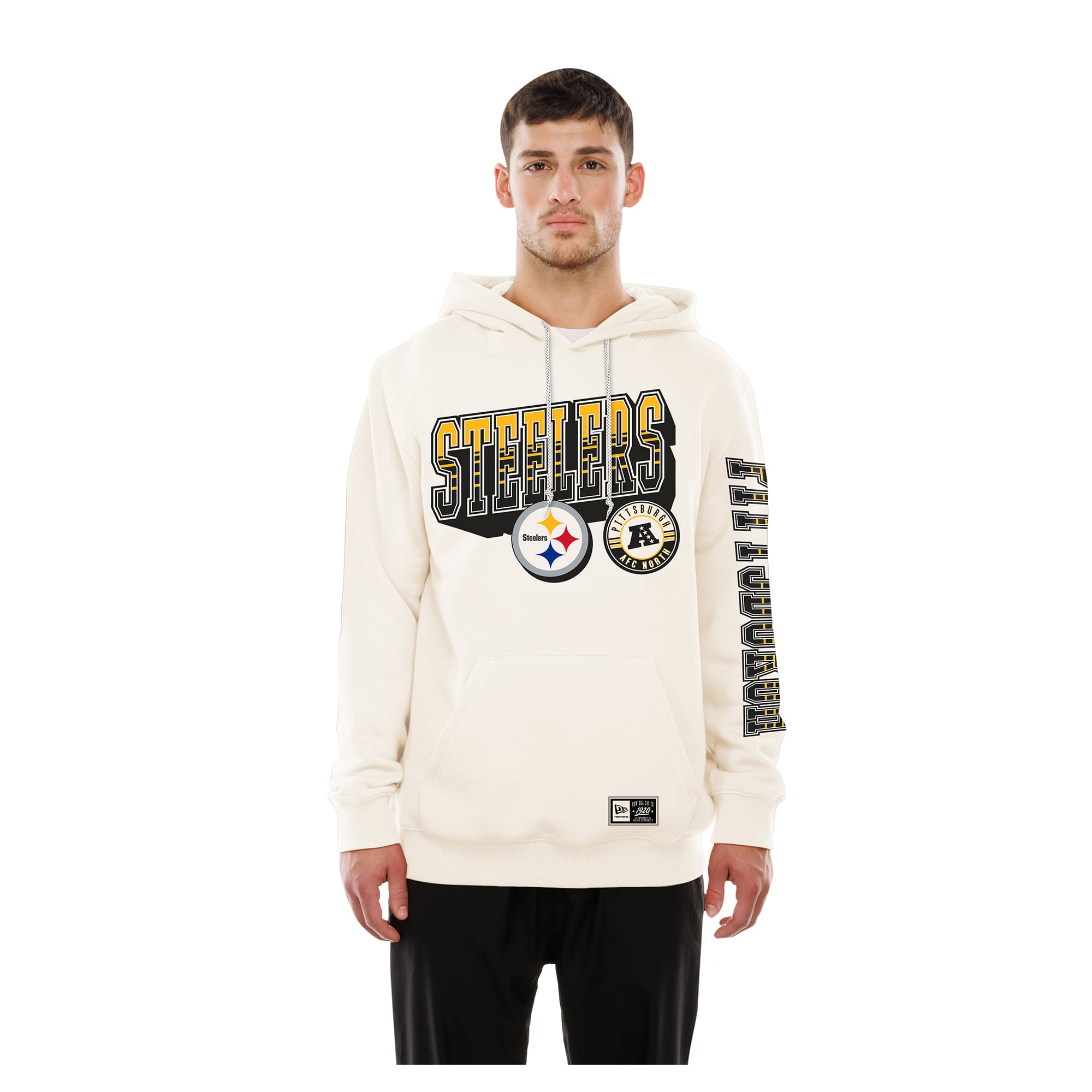 Men's New Era Cream Pittsburgh Steelers Dune Dust Hoodie