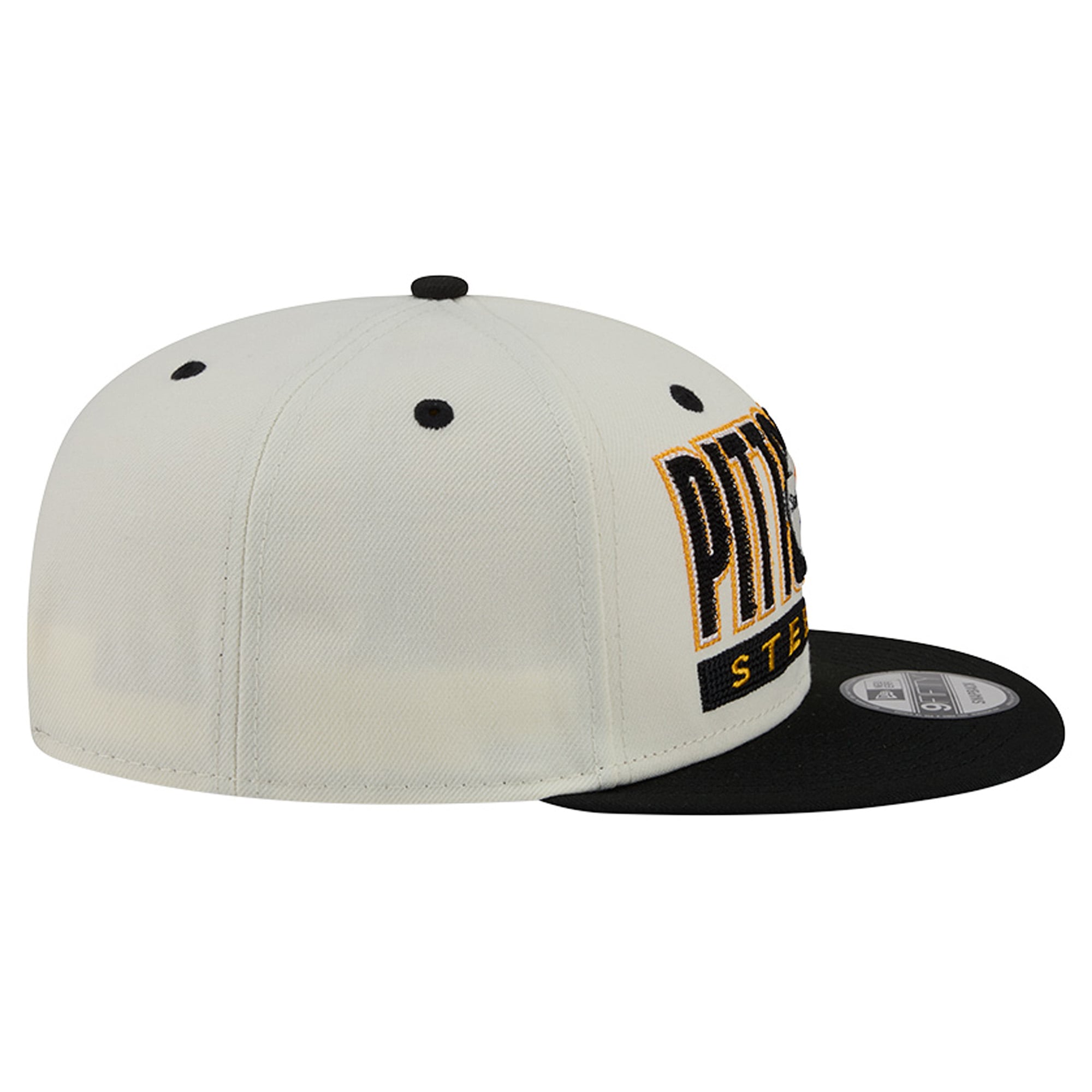 Men's New Era Cream/Black Pittsburgh Steelers Classic 9FIFTY Snapback Hat