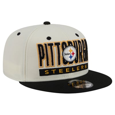 Pittsburgh Steelers New Era Classic 9FIFTY Snapback Hat - Cream/Black