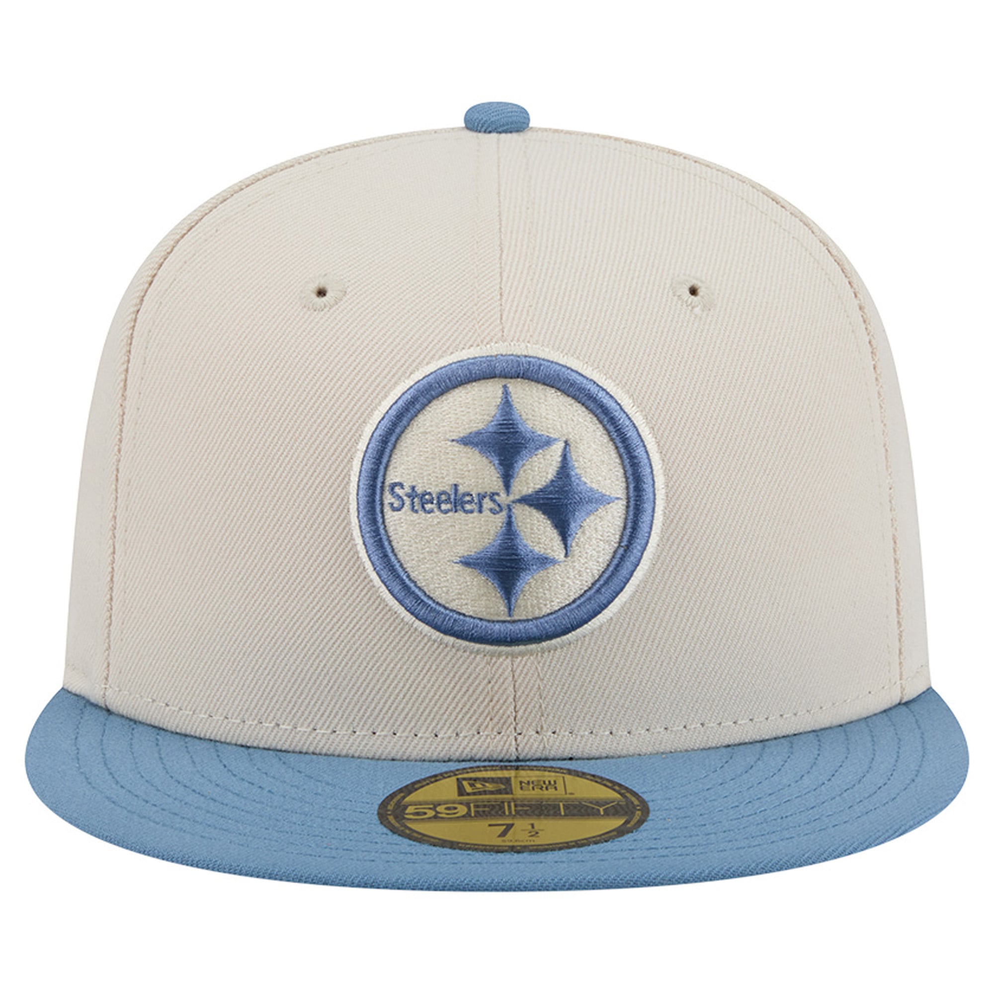 Casquette ajustée New Era 59FIFTY crème/bleu Pittsburgh Steelers pour homme