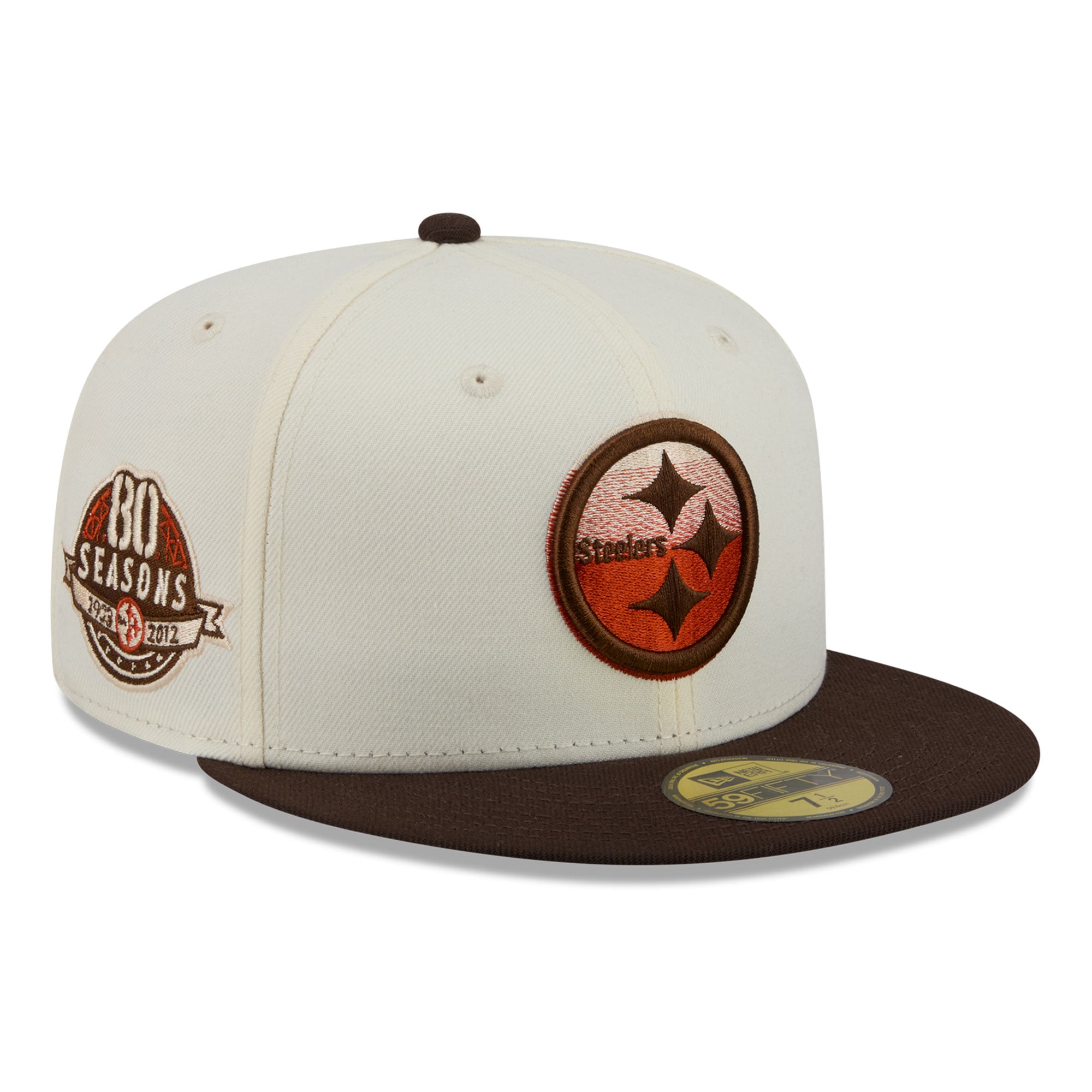 Casquette ajustée New Era 59FIFTY Pittsburgh Steelers crème/marron pour homme