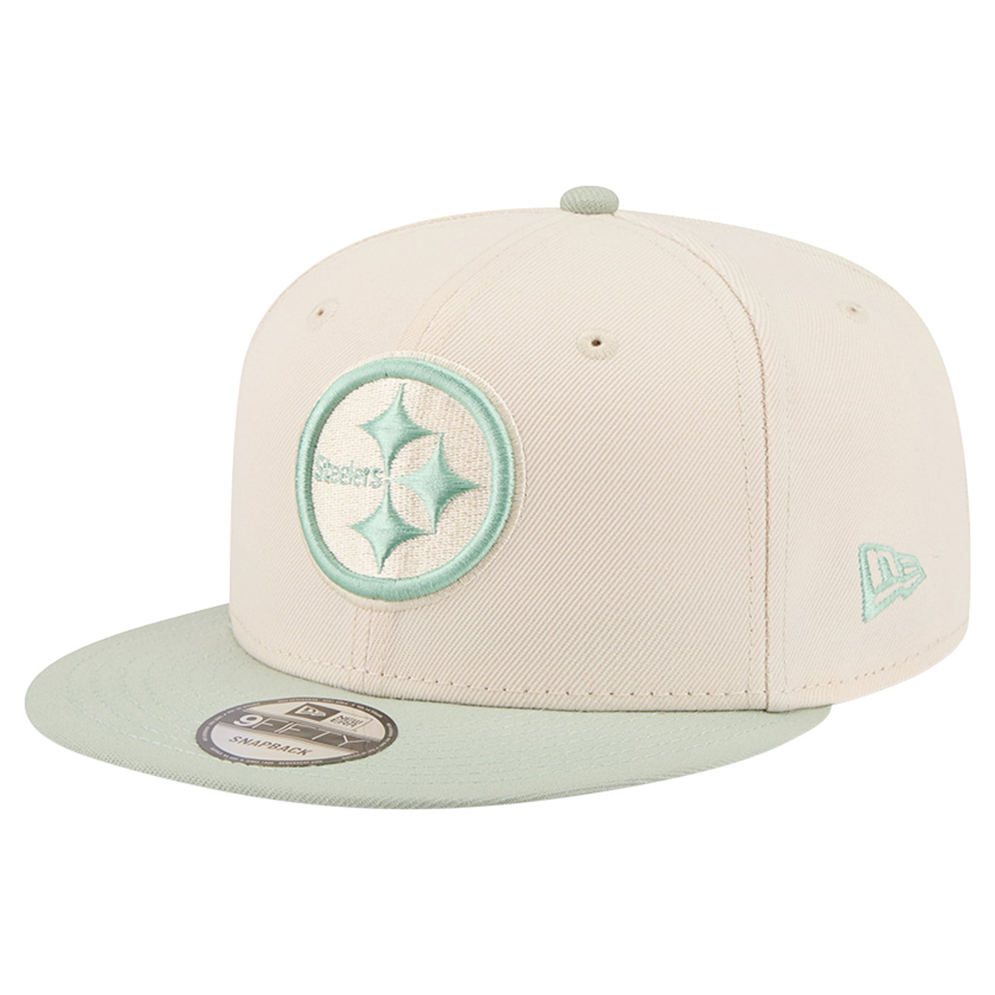 Casquette snapback New Era 9FIFTY bicolore crème/vert clair Pittsburgh Steelers pour homme