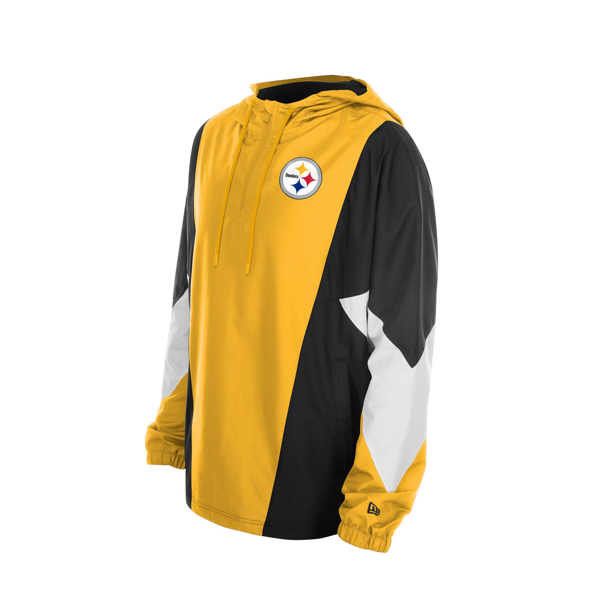 Men's New Era Gold Pittsburgh Steelers Quarter-Zip Windbreaker Jacket