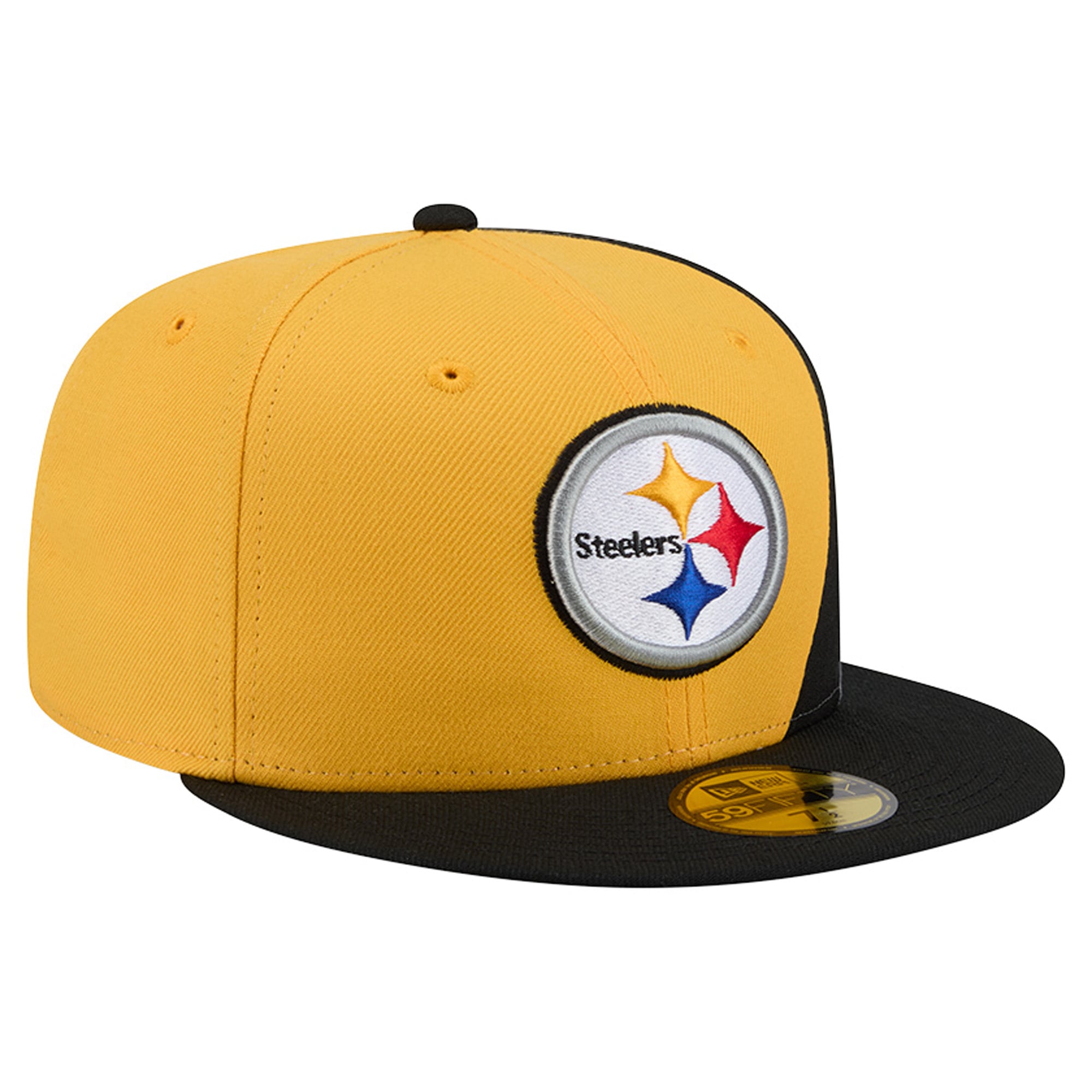 Men's New Era Gold/Black Pittsburgh Steelers Shock 59FIFTY Fitted Hat