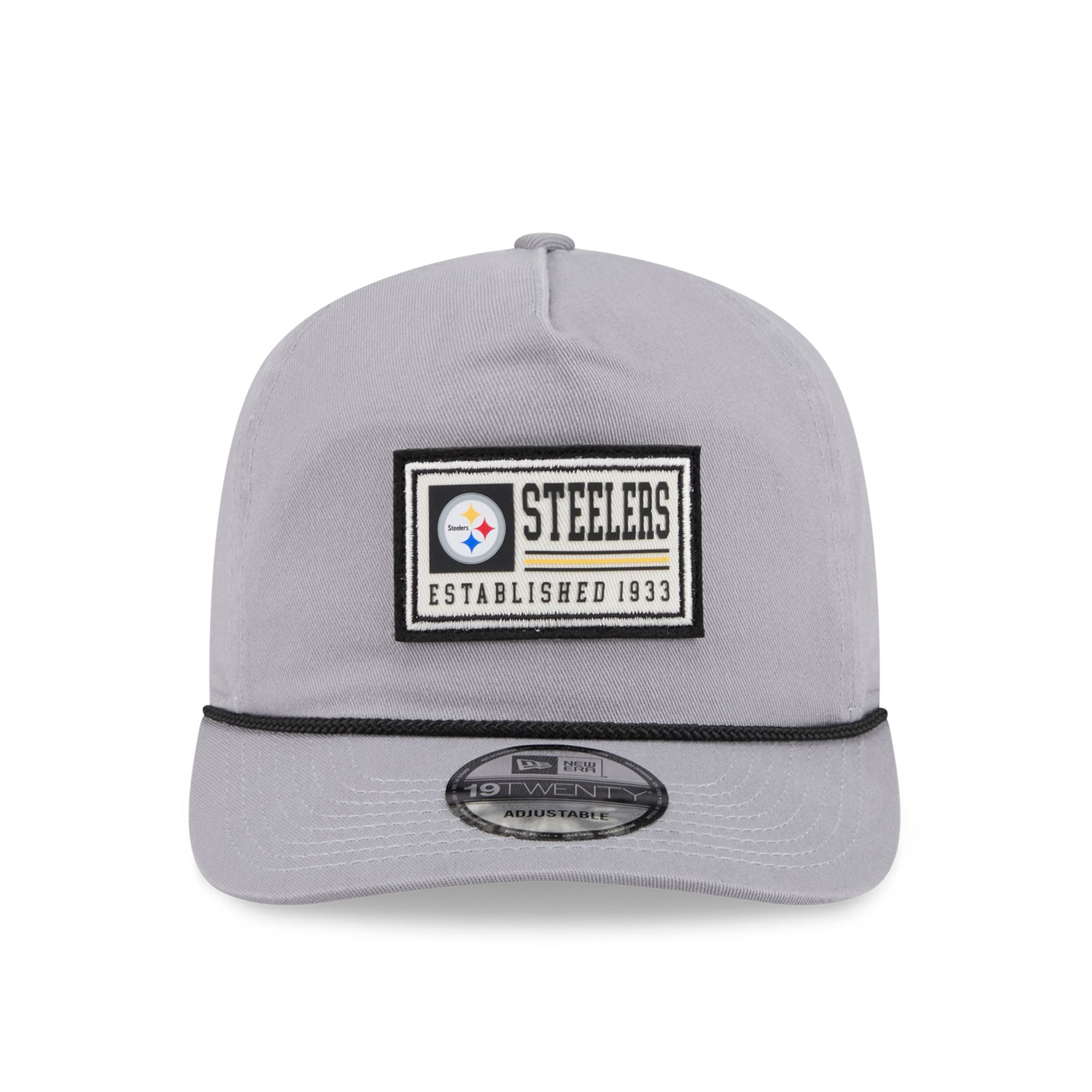 Casquette ajustable New Era grise Pittsburgh Steelers Patch 19TWENTY pour homme