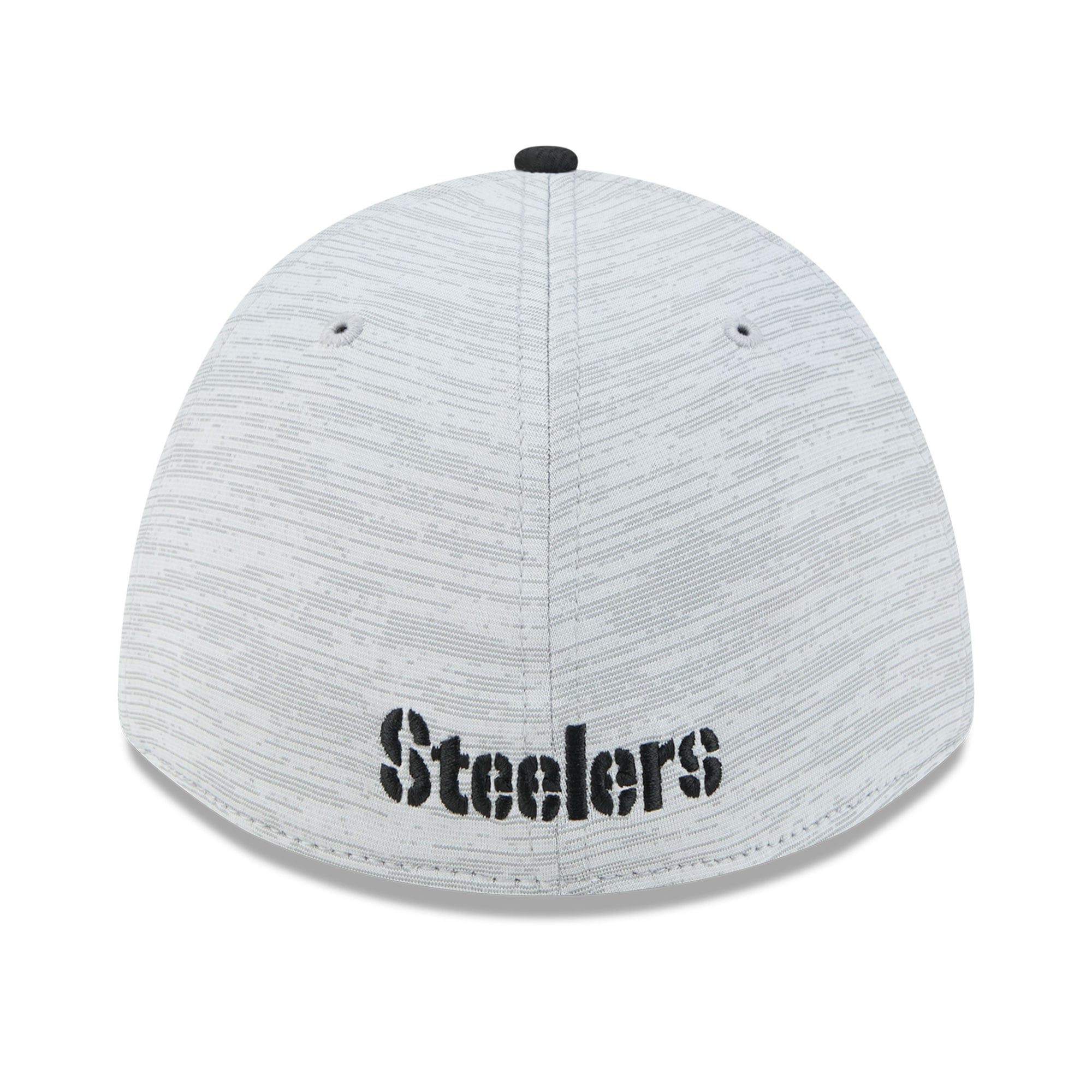 Casquette New Era Flex grise et noire Pittsburgh Steelers pour homme, modèle M-Crown A-Frame 39THIRTY.