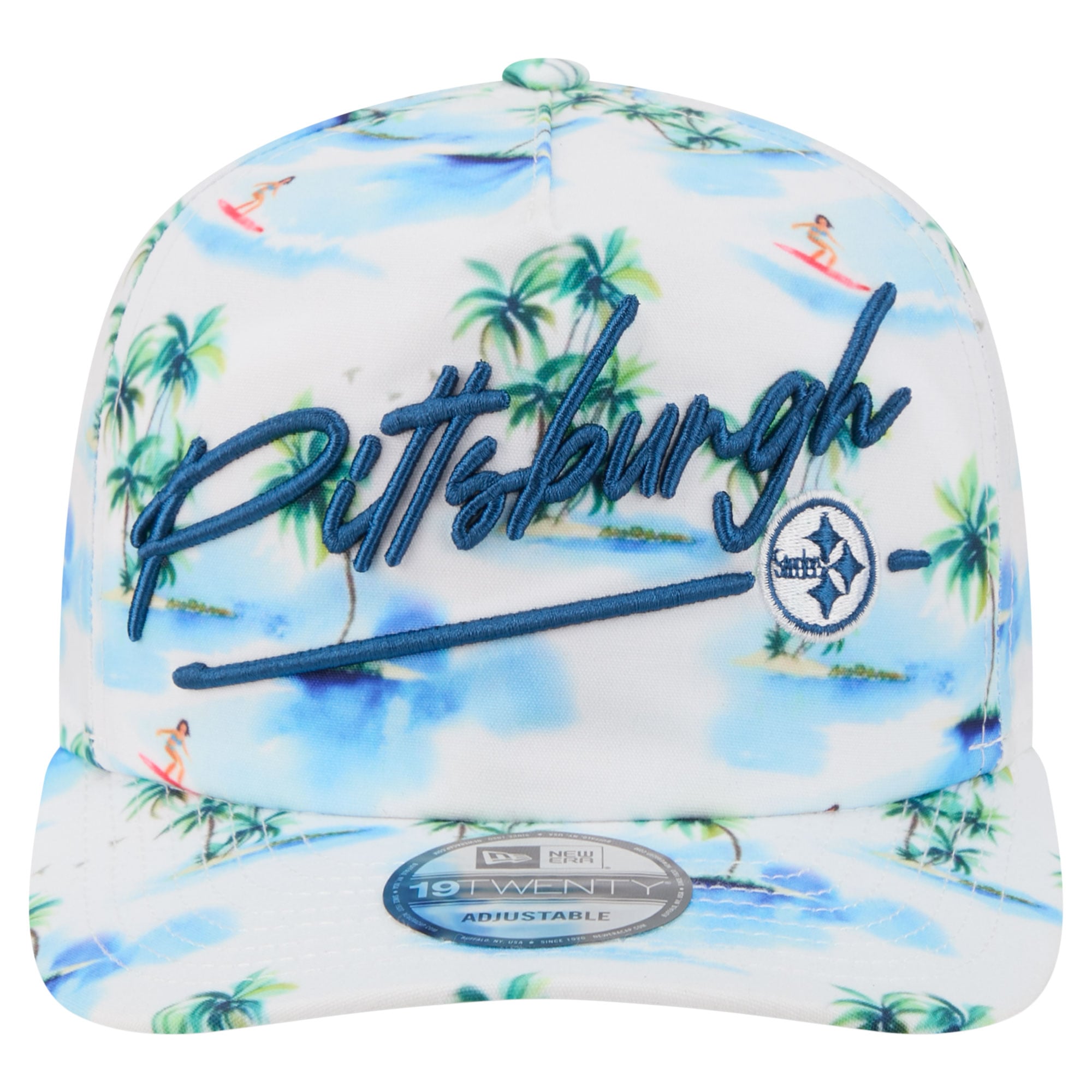 Casquette ajustable New Era blanche Pittsburgh Steelers Aloha 19TWENTY pour homme