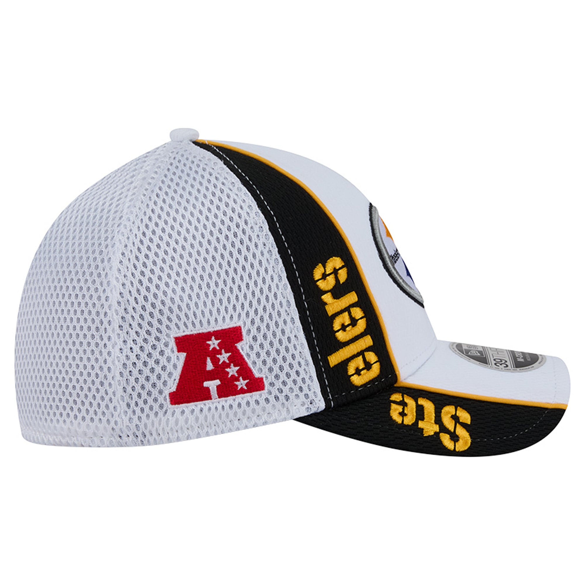 Casquette New Era blanche et noire Pittsburgh Steelers Dash 39THIRTY M-Crown Flex pour homme