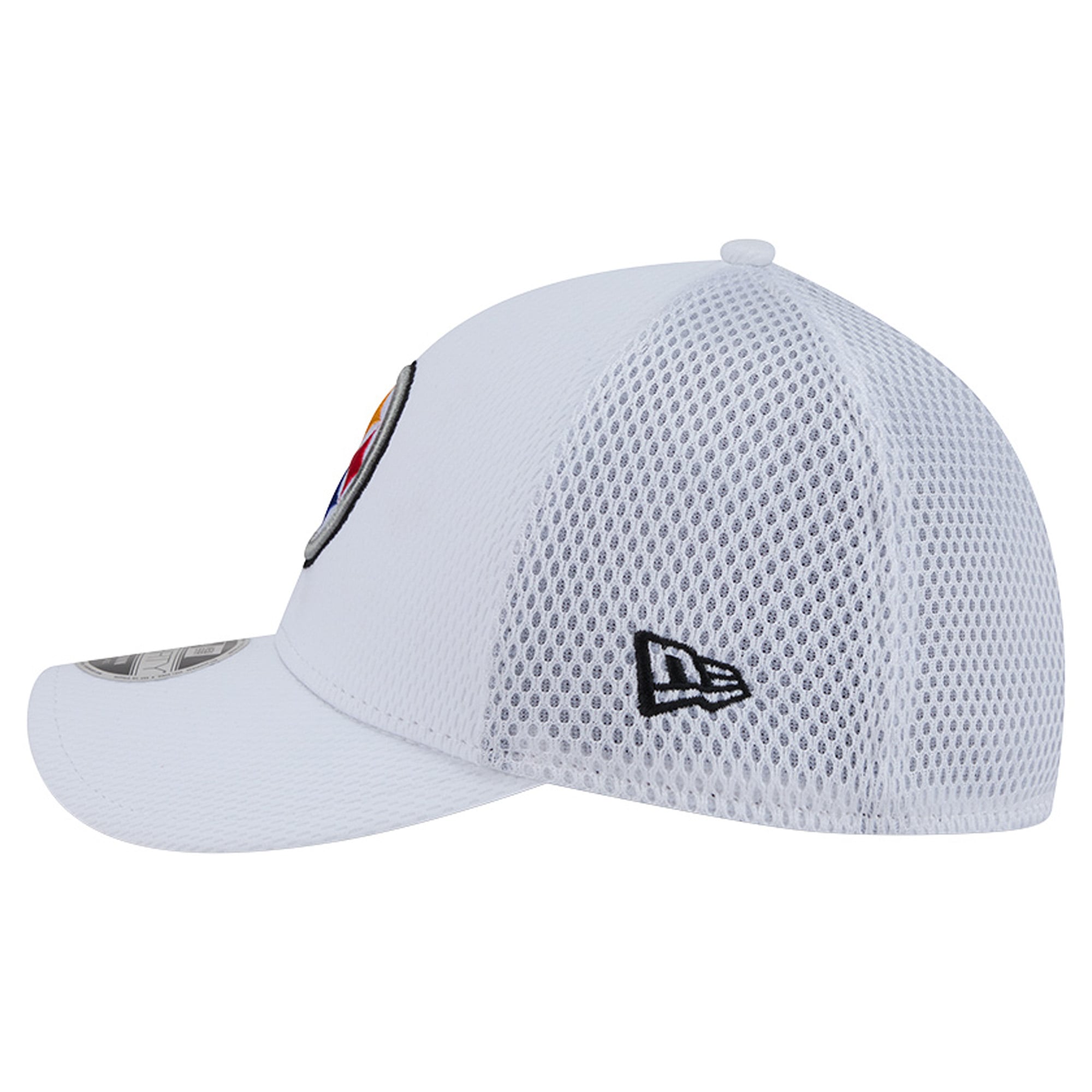 Casquette New Era blanche et noire Pittsburgh Steelers Dash 39THIRTY M-Crown Flex pour homme