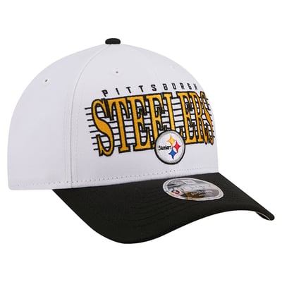 Pittsburgh Steelers New Era Loyal 9FORTY M-Crown Adjustable Hat - White/Black