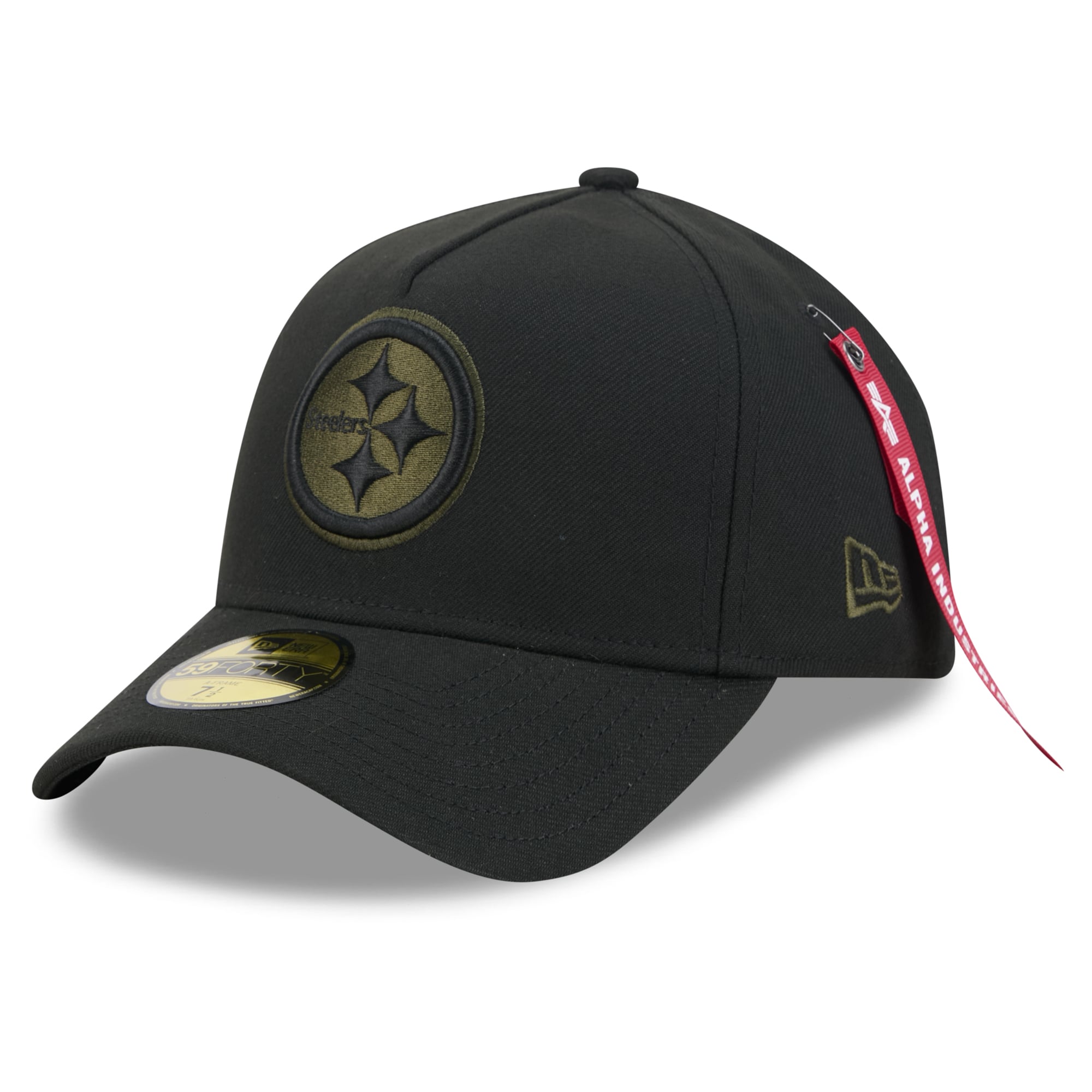 Casquette ajustée New Era x Alpha Industries noire Pittsburgh Steelers 59FORTY pour homme