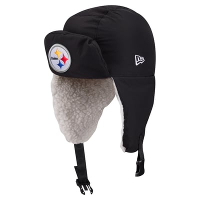  Pittsburgh Steelers New Era x Alpha Industries Puffer Quilted Trapper Hat - Black