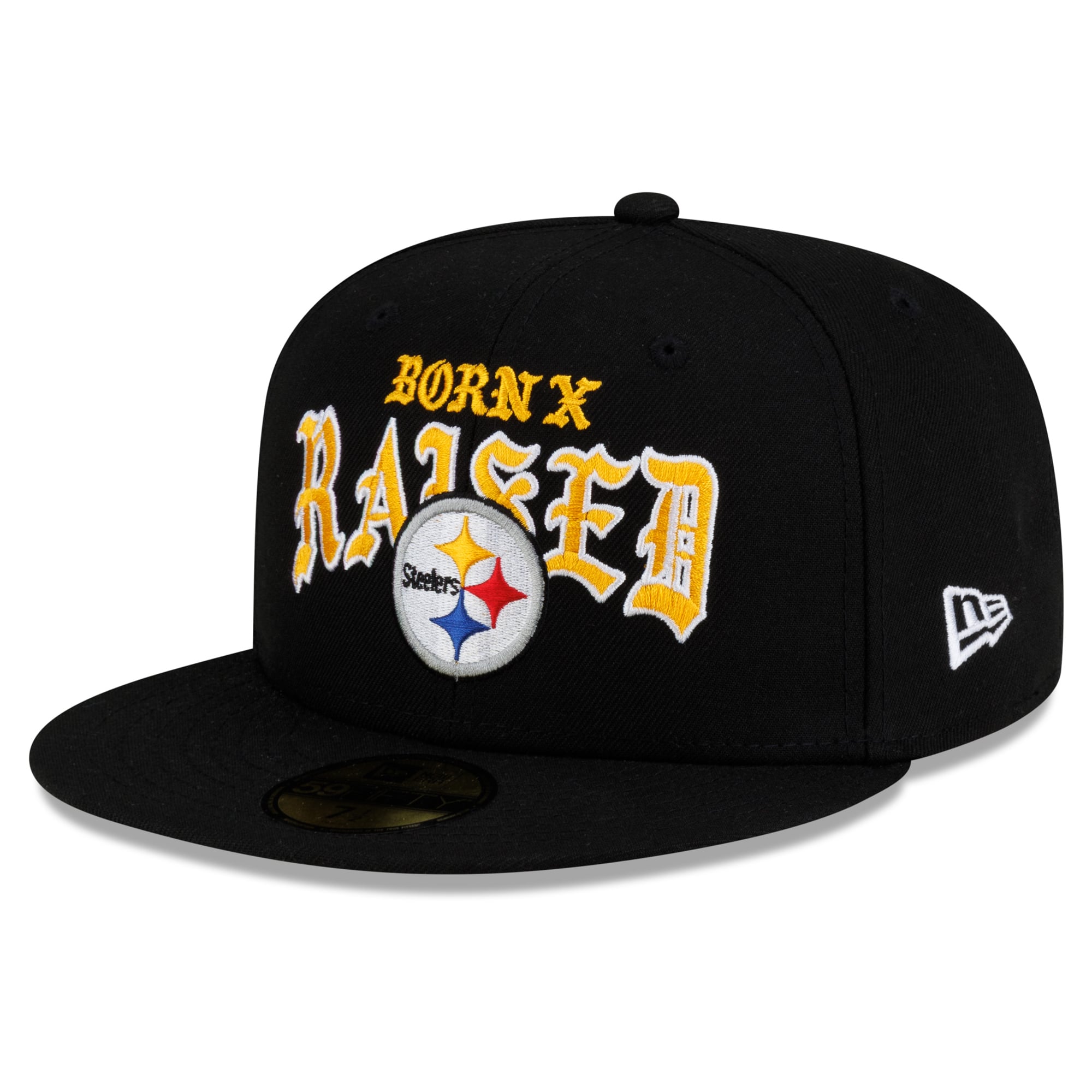 Casquette ajustée New Era x Born Raised noire Pittsburgh Steelers 59FIFTY pour homme
