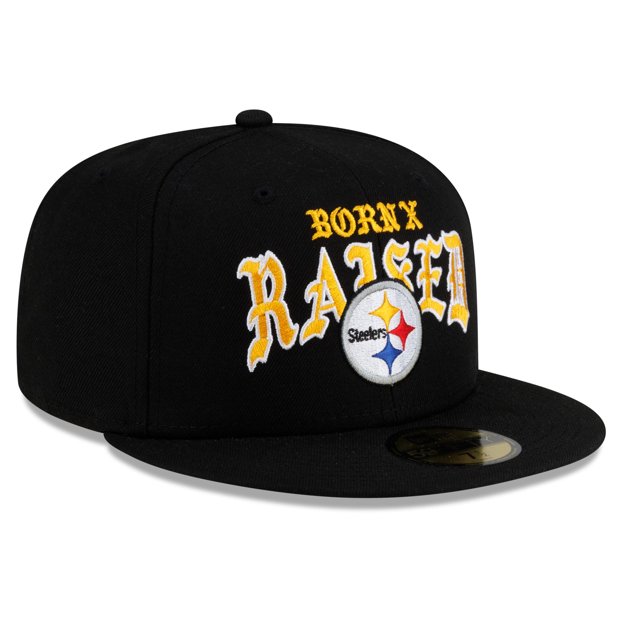 Casquette ajustée New Era x Born Raised noire Pittsburgh Steelers 59FIFTY pour homme
