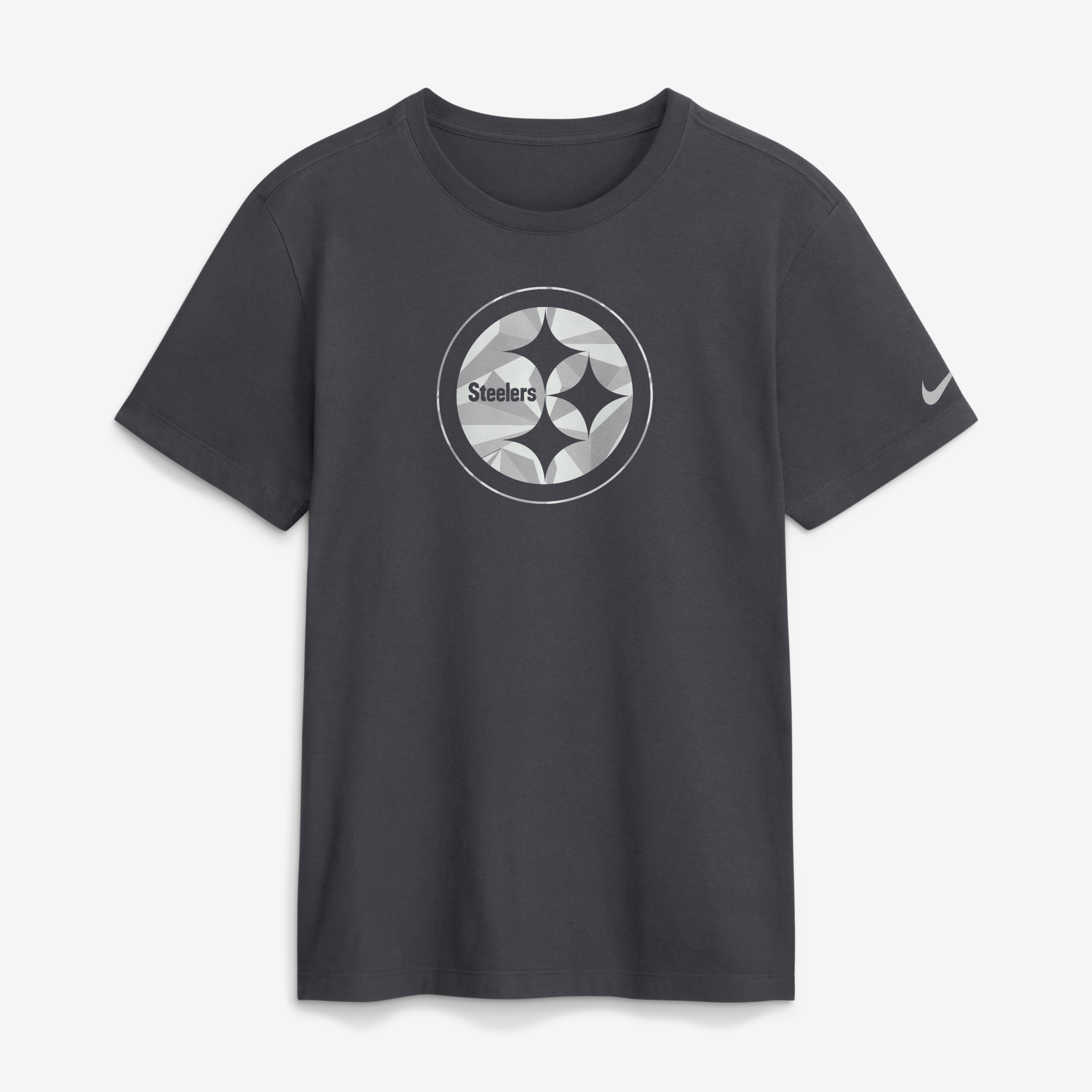 T-shirt Nike pour homme, logo fractal Pittsburgh Steelers anthracite