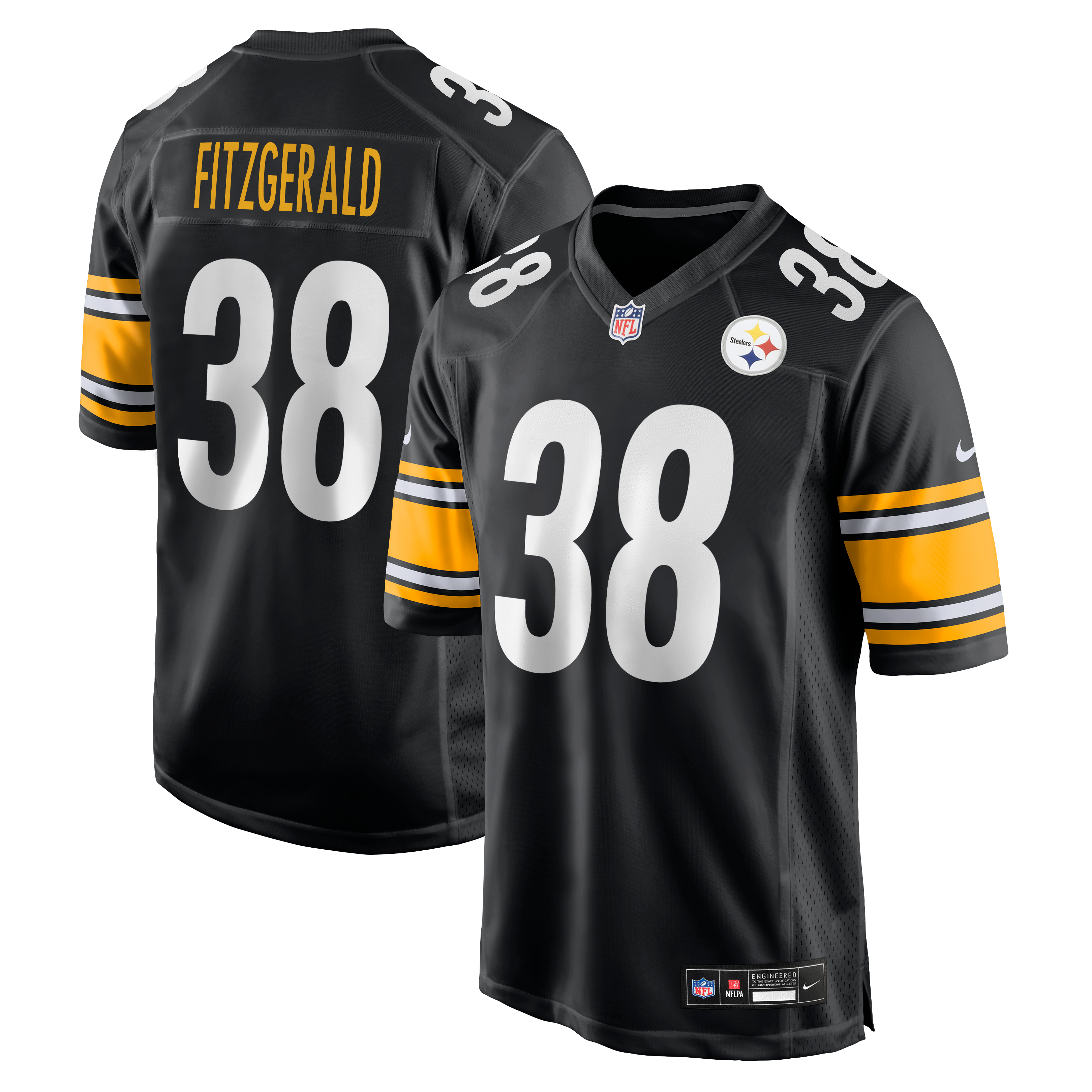 Maillot de match Nike Bishop Fitzgerald noir pour homme, Pittsburgh Steelers