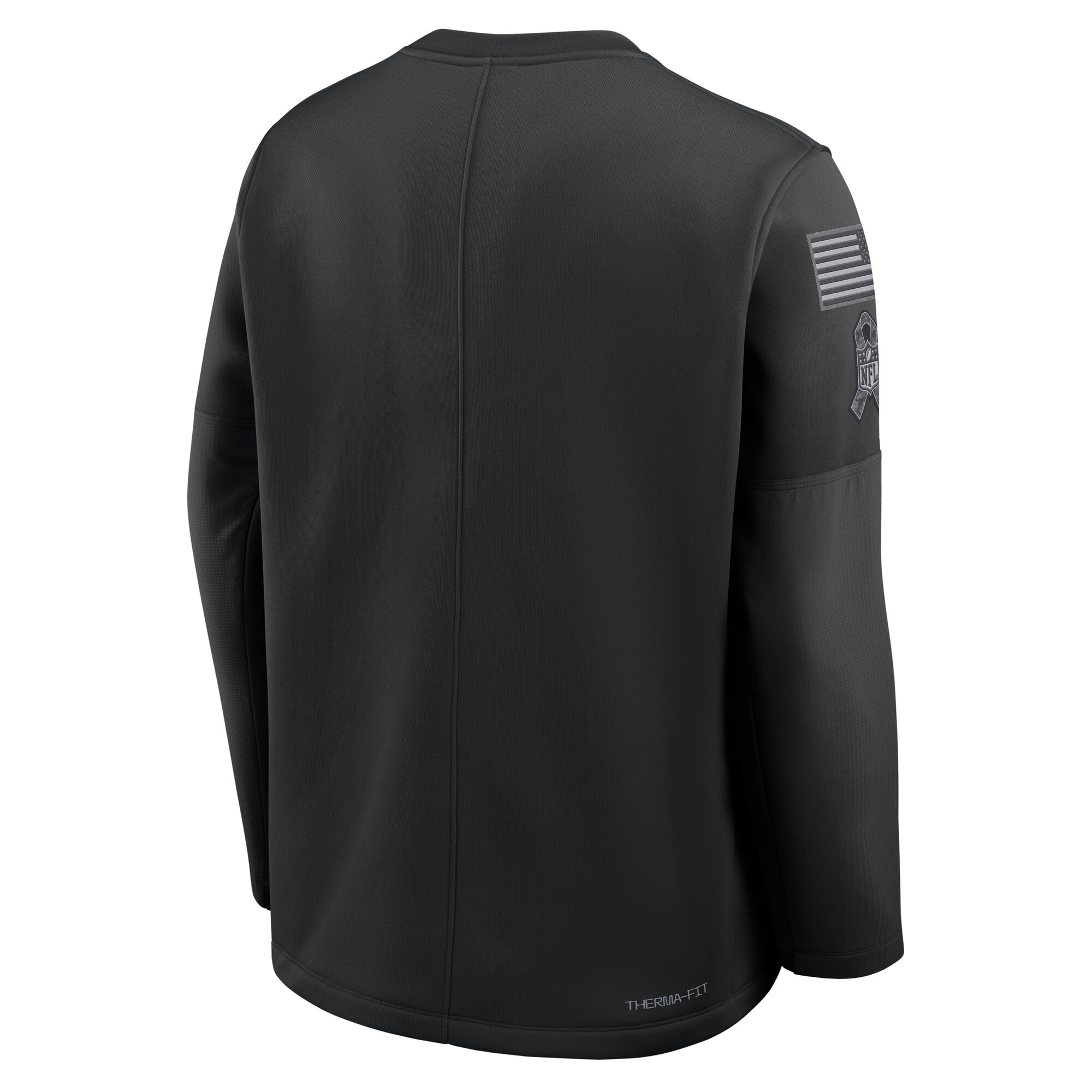 Sweat-shirt Nike noir Pittsburgh Steelers 2026 Salute to Service Sideline Coaches à col rond et coupe Therma-FIT pour homme