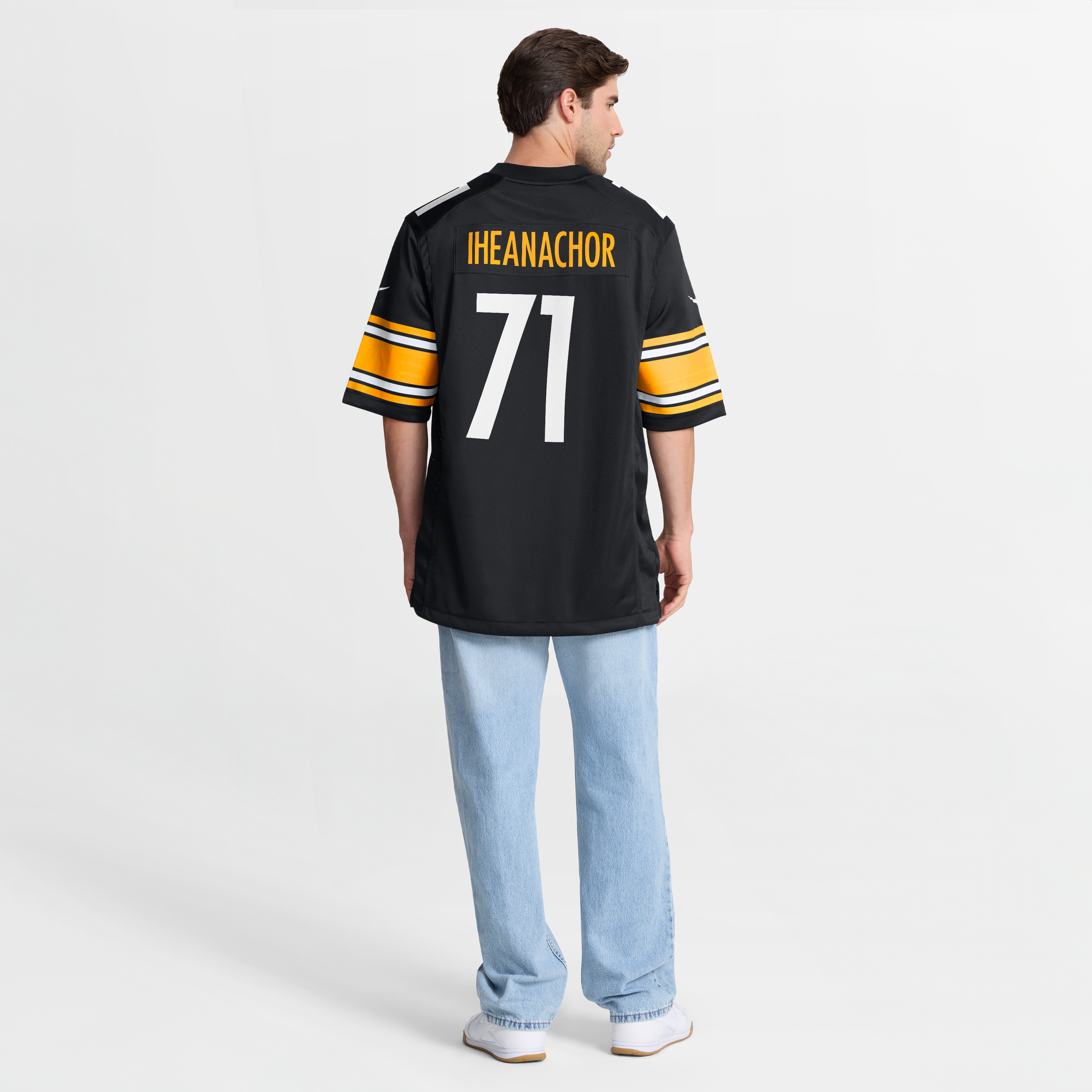 Maillot de match Nike noir pour homme des Steelers Pittsburgh Max Iheanachor