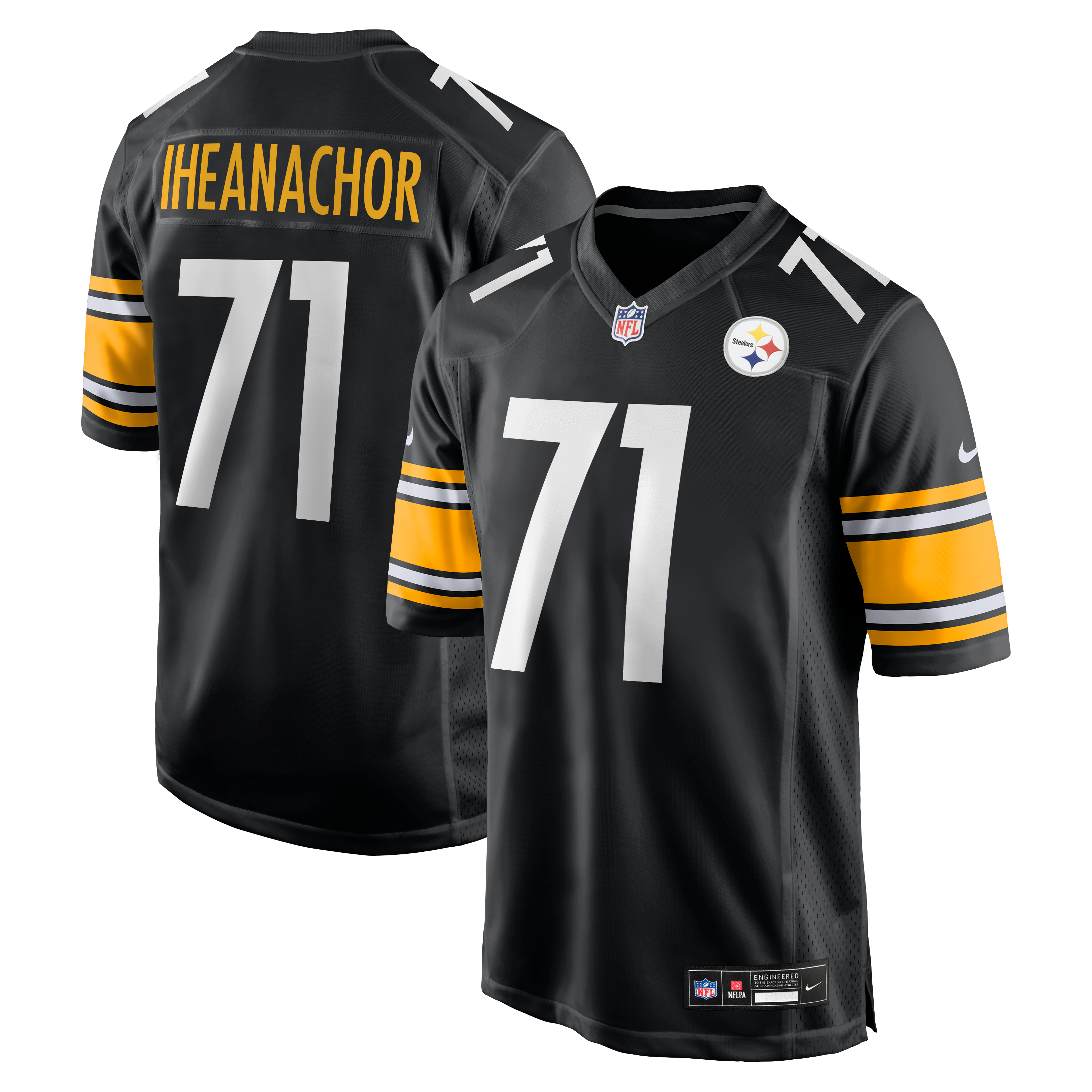 Maillot de match Nike noir pour homme des Steelers Pittsburgh Max Iheanachor