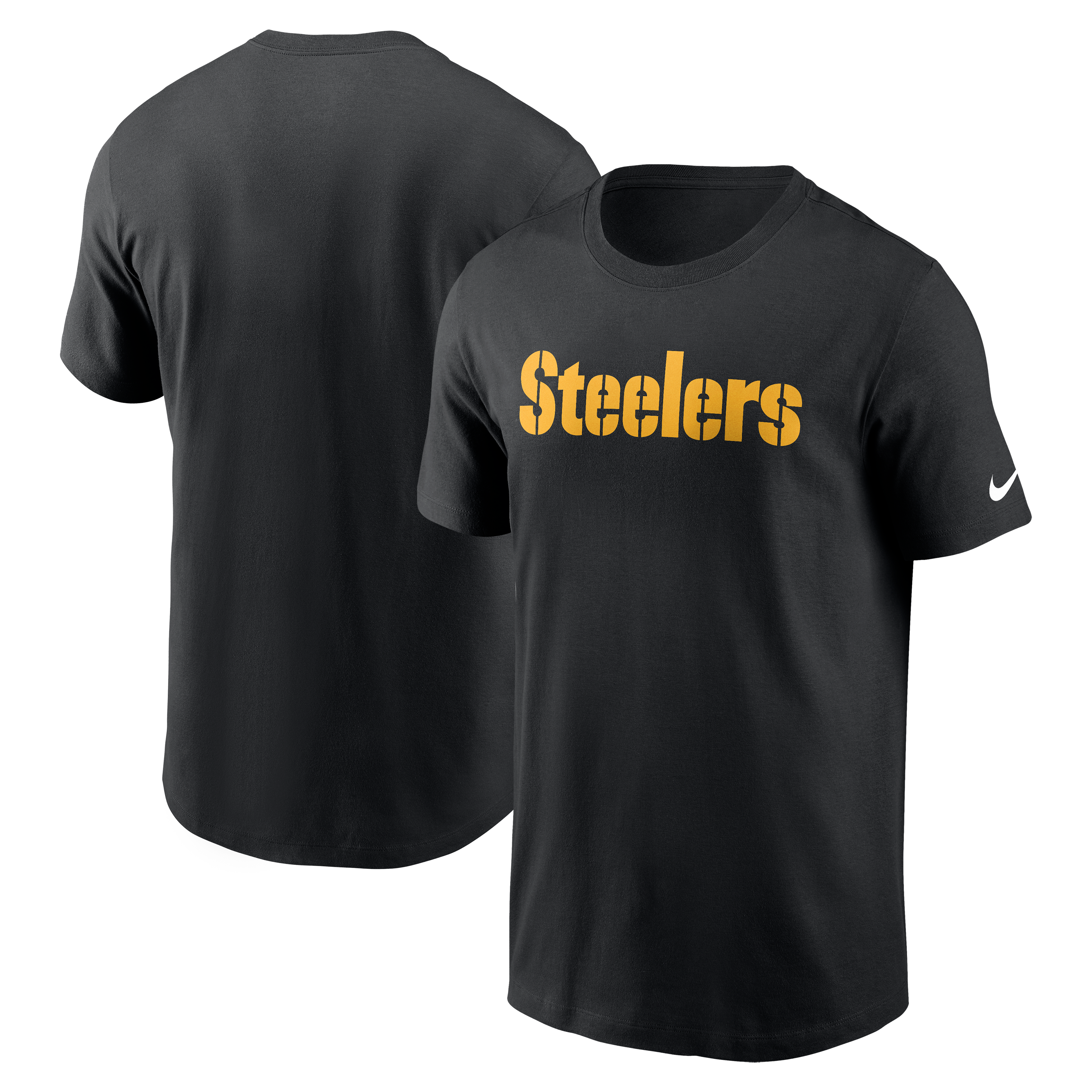 Men's Nike Black Pittsburgh Steelers Primetime Wordmark Essential T-Shirt