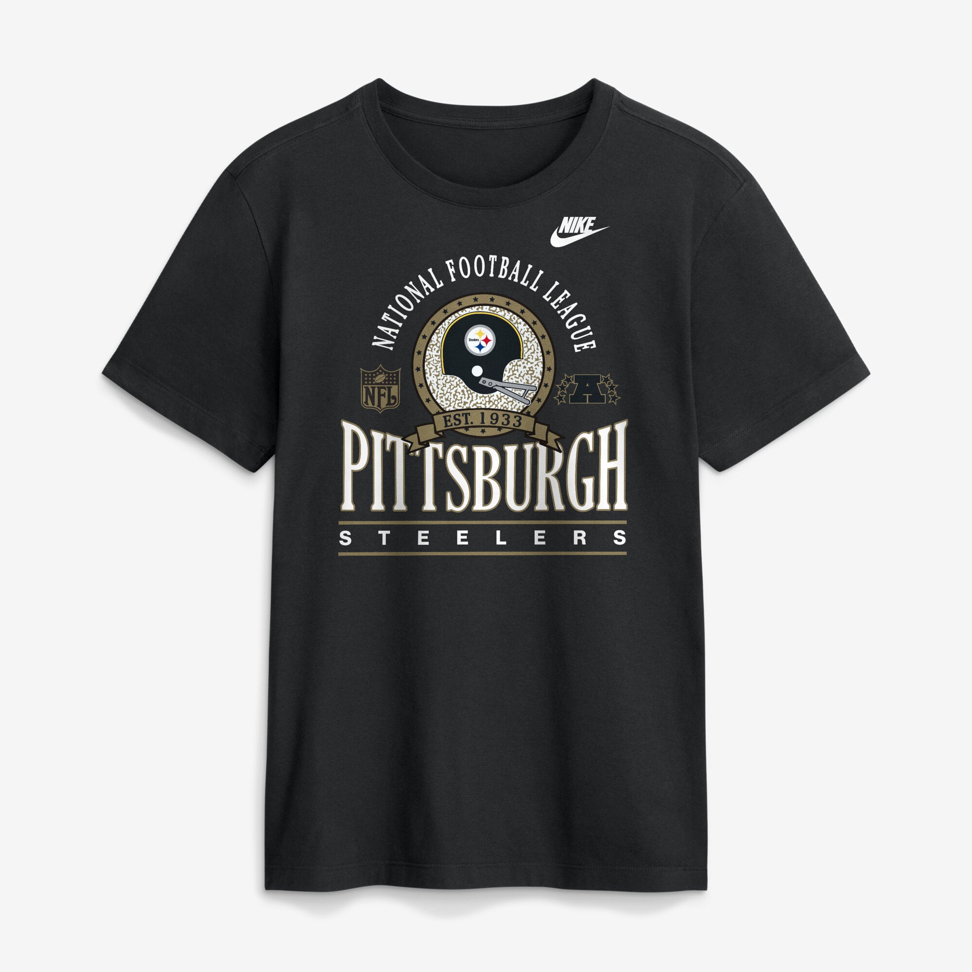 T-shirt en coton essentiel Nike Pittsburgh Steelers Rewind noir pour homme