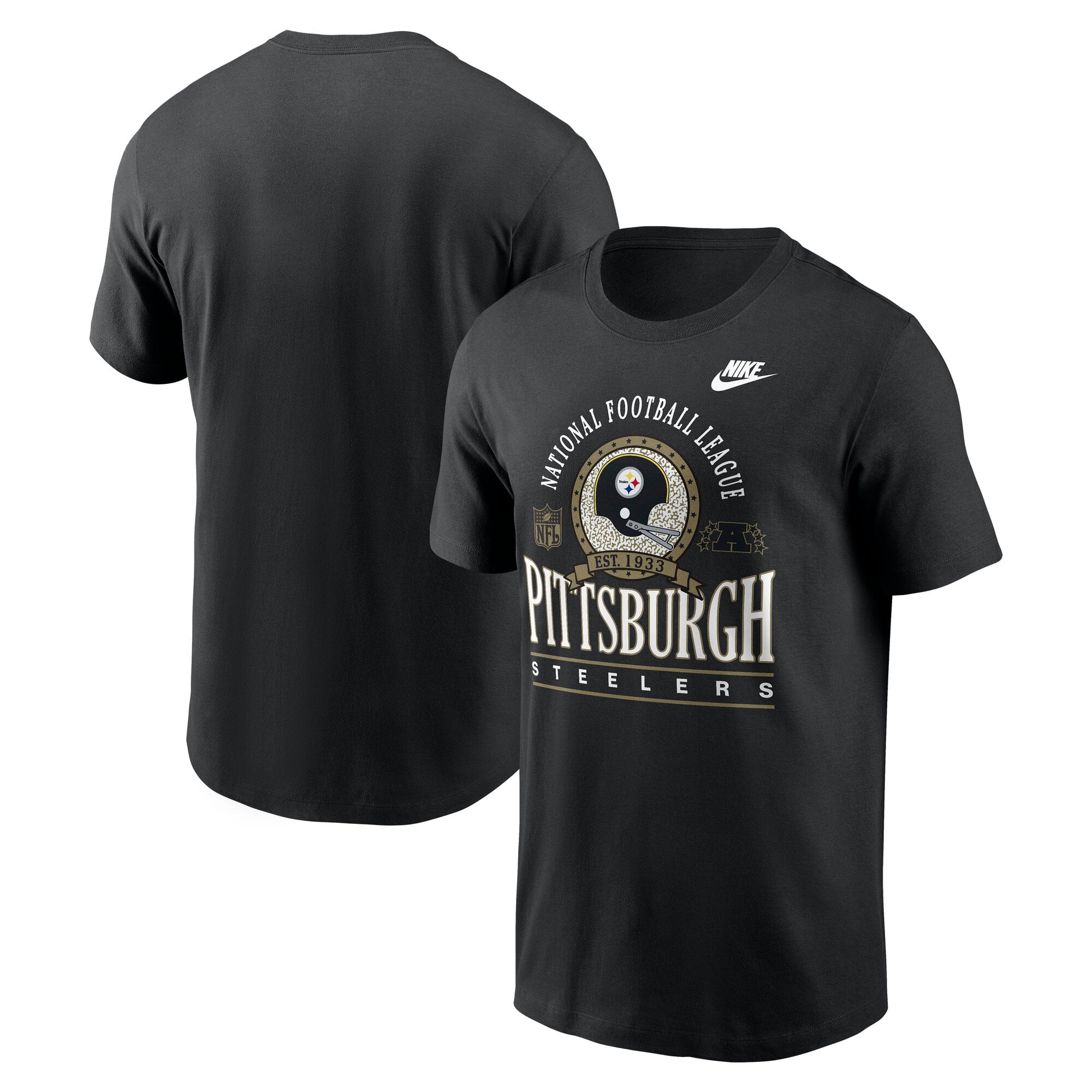 T-shirt en coton essentiel Nike Pittsburgh Steelers Rewind noir pour homme