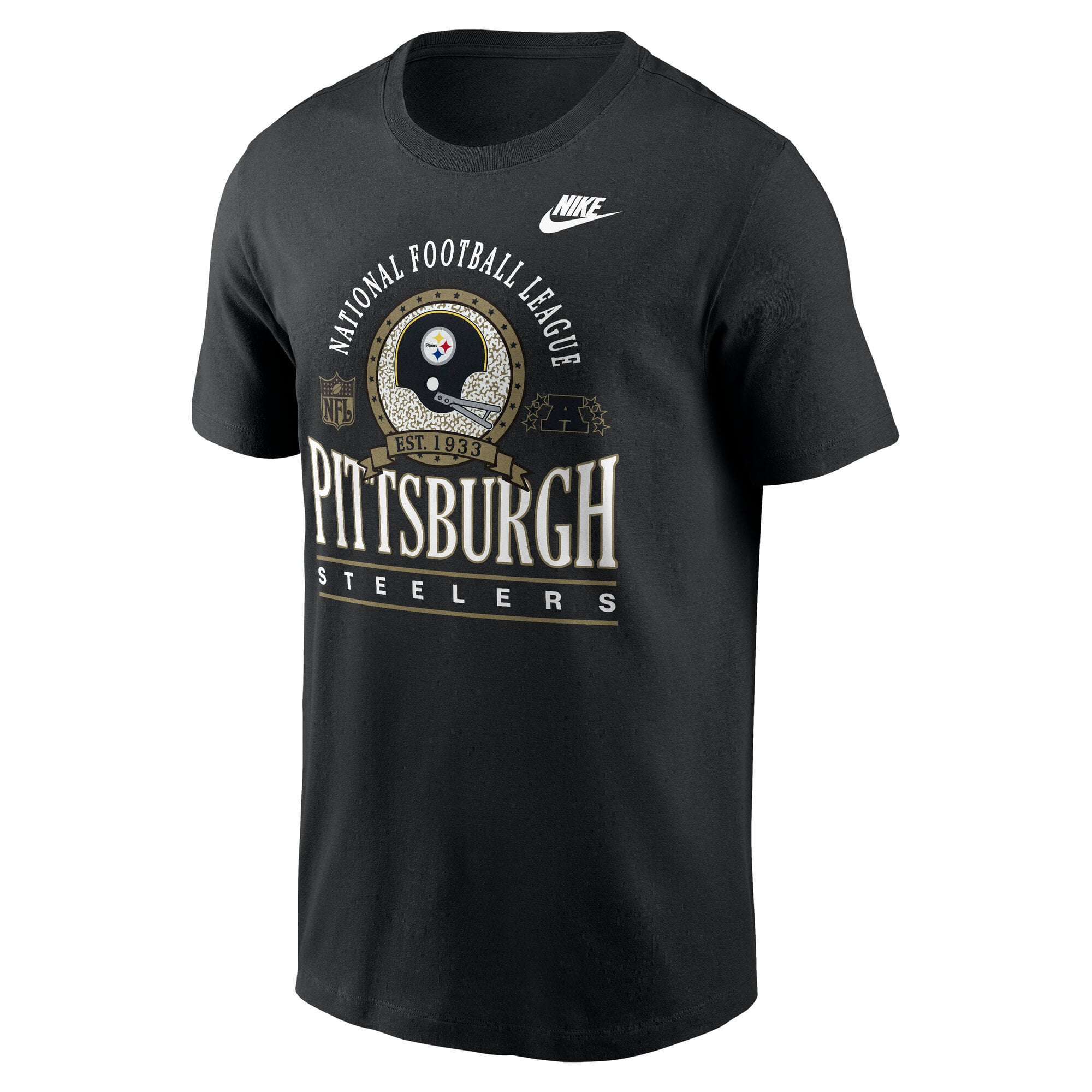T-shirt en coton essentiel Nike Pittsburgh Steelers Rewind noir pour homme