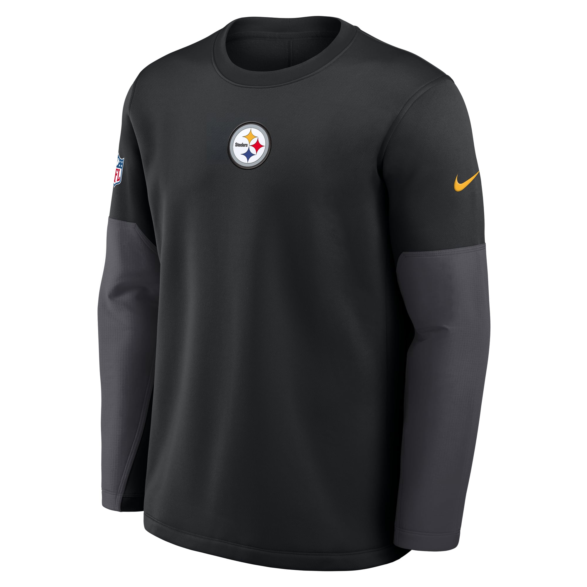 Pull Nike Therma-FIT mi-lourd pour homme, Pittsburgh Steelers Sideline Coaches, noir