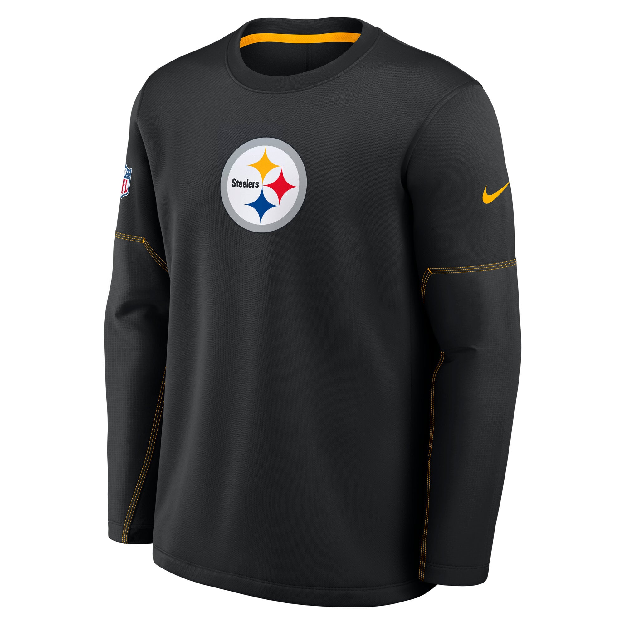 Men's Nike Black Pittsburgh Steelers Sideline Coaches Team Present Midweight Therma-FIT Sweatshirt