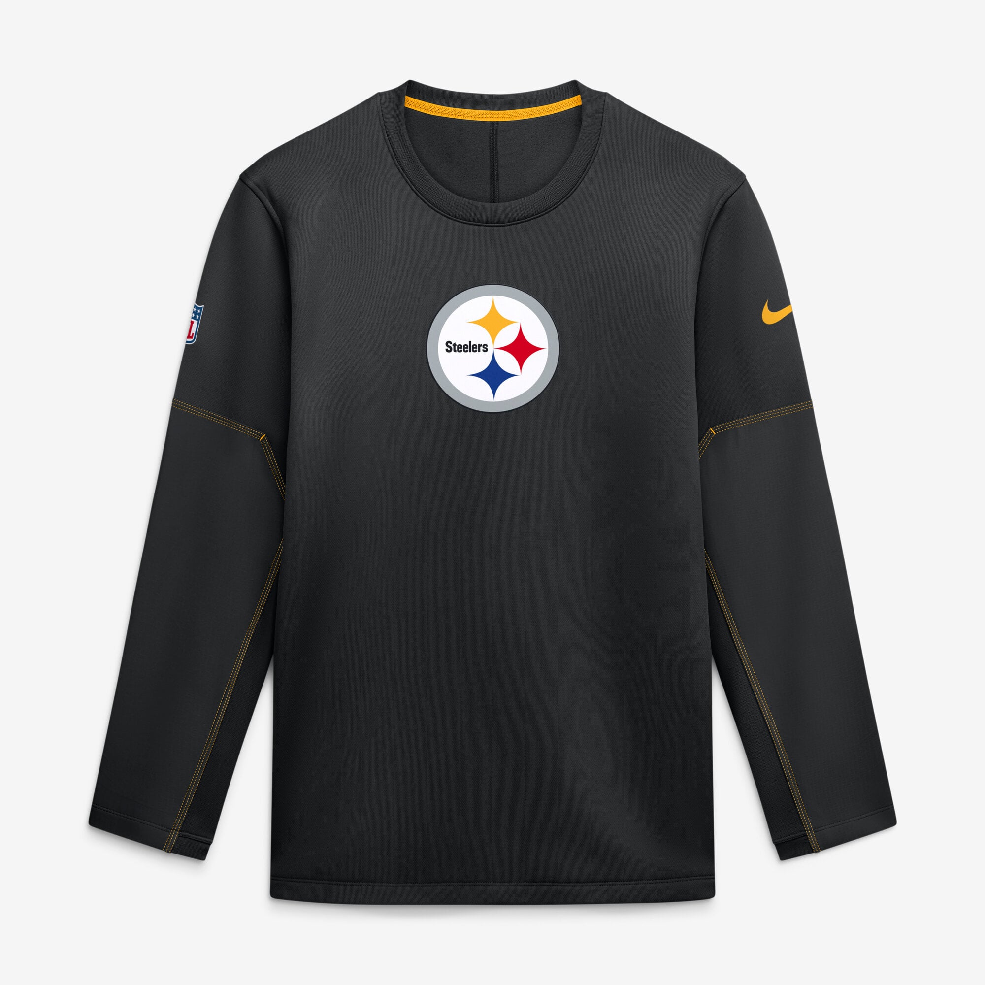 Men's Nike Black Pittsburgh Steelers Sideline Coaches Team Present Midweight Therma-FIT Sweatshirt