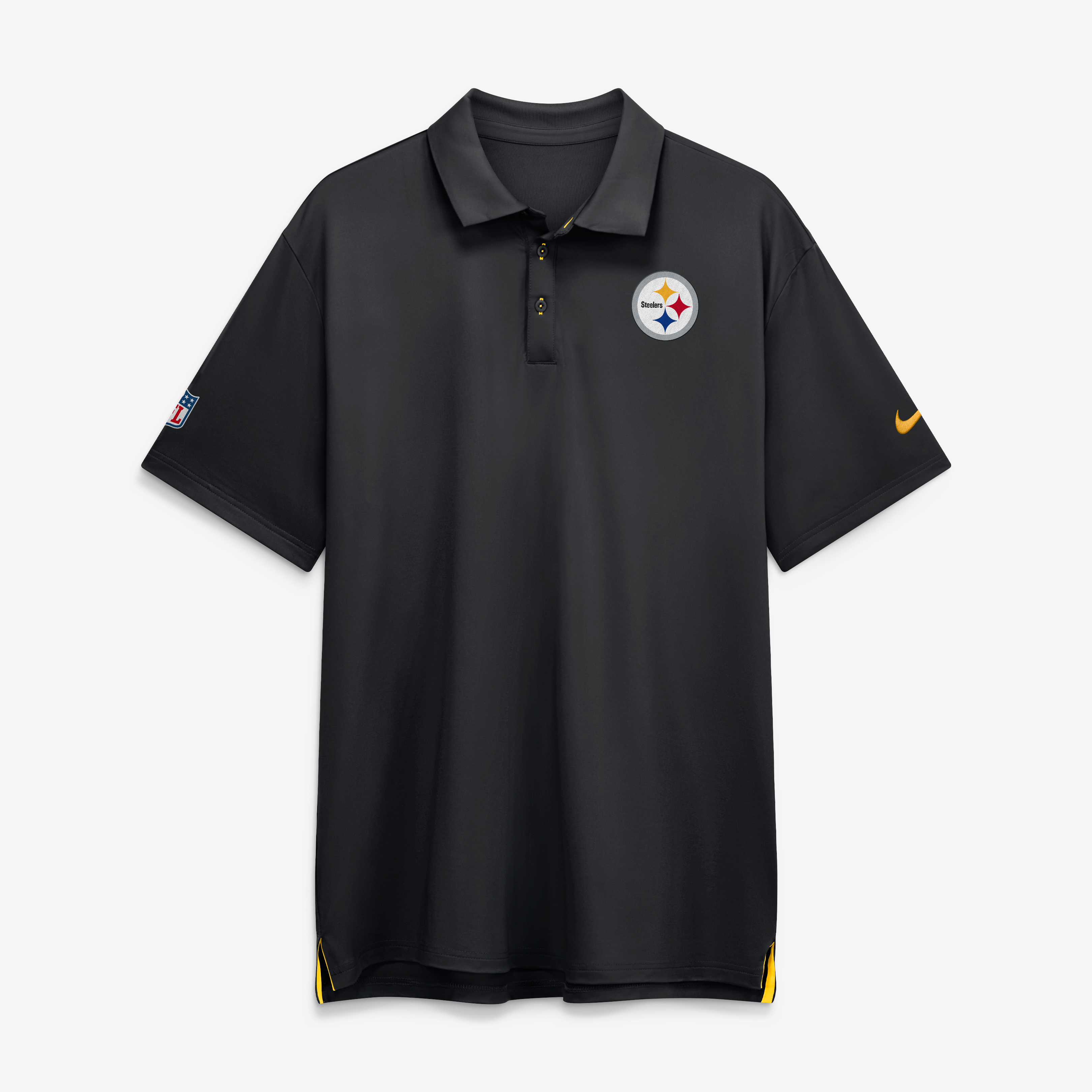 Men's Nike Black Pittsburgh Steelers Sideline Powerful Blocking Dri-FIT Tour Polo
