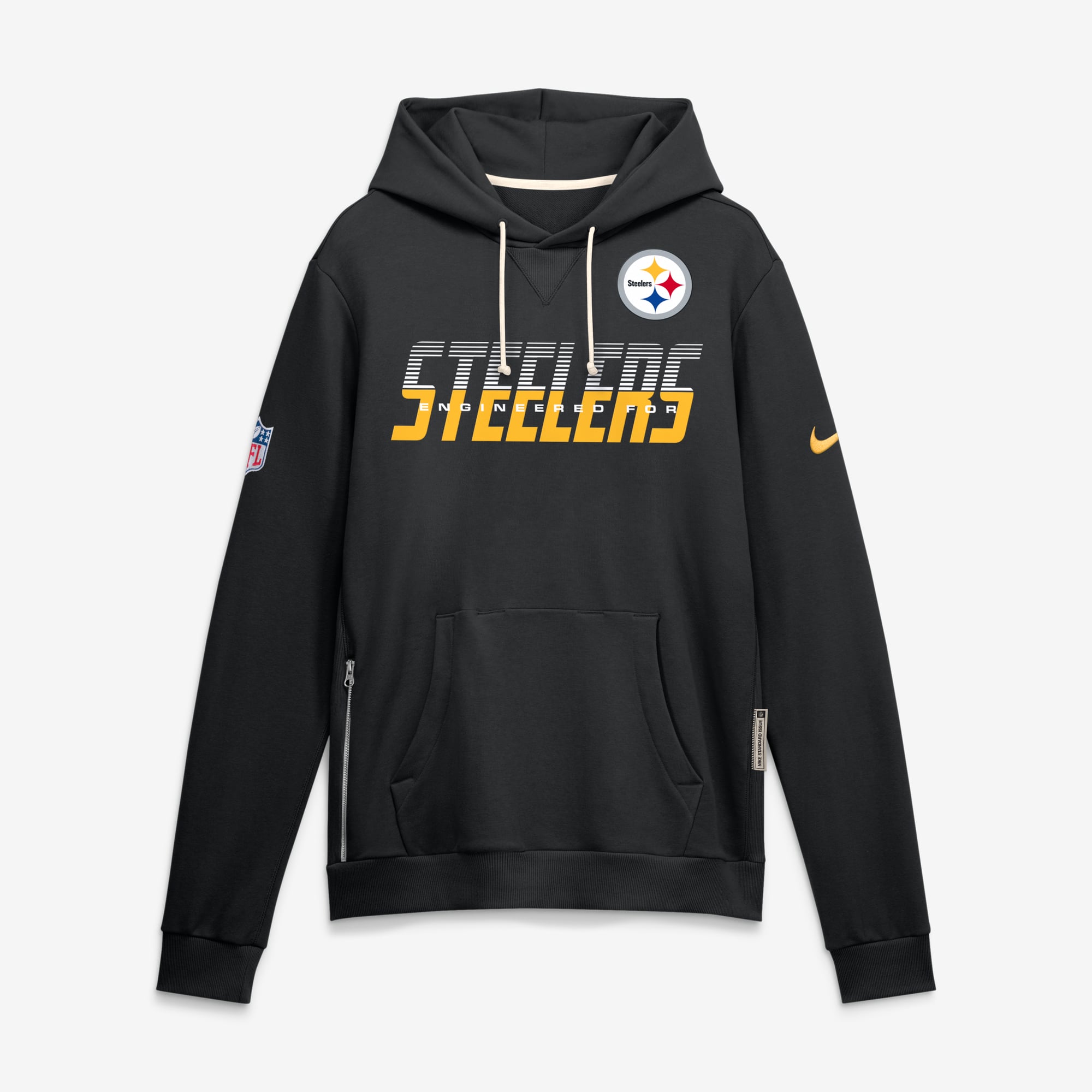 Sweat à capuche Nike Dri-FIT noir Pittsburgh Steelers Sideline Standard Issue Top Prospect pour homme