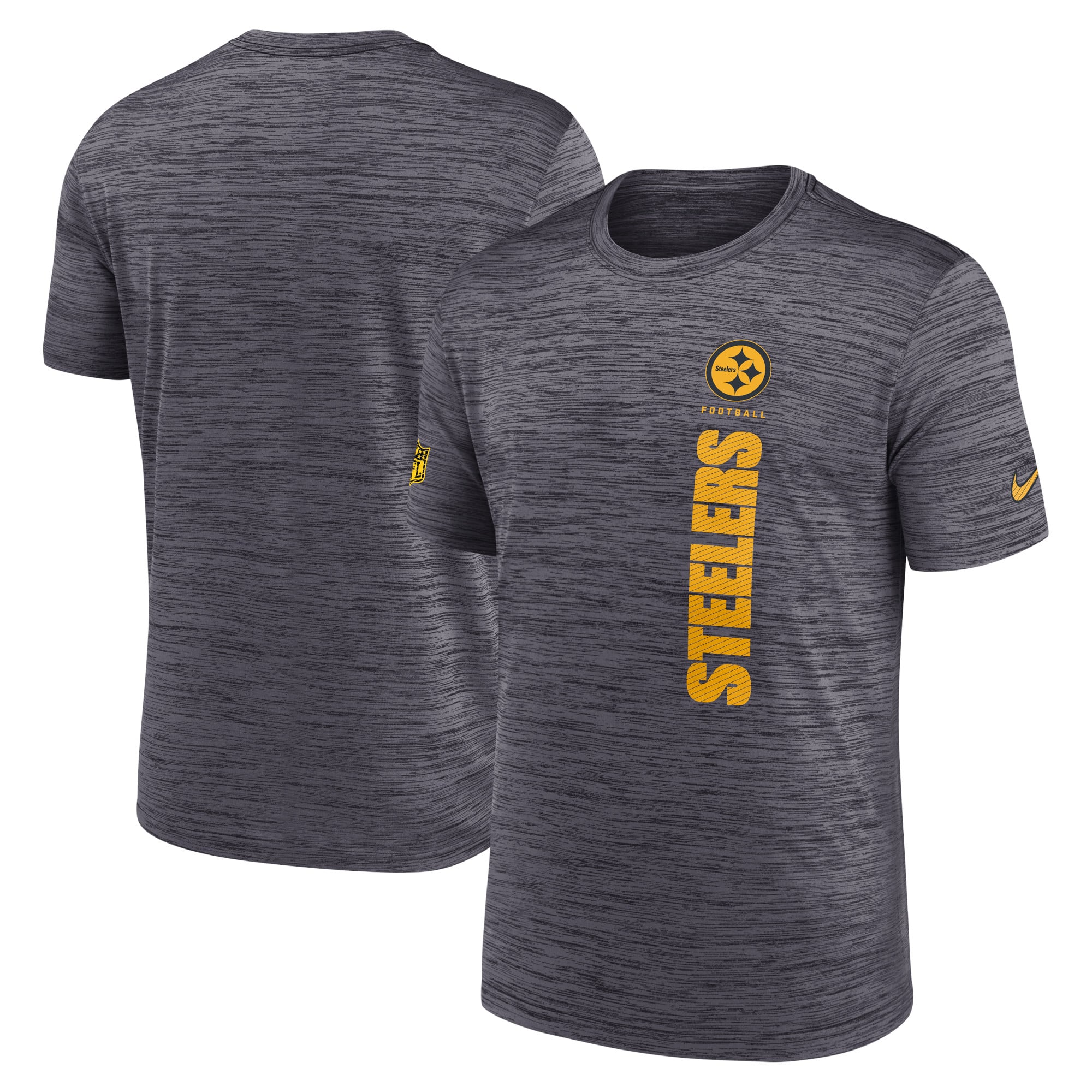 T-shirt Nike noir pour homme, motif Sideline Velocity Dri-FIT des Pittsburgh Steelers